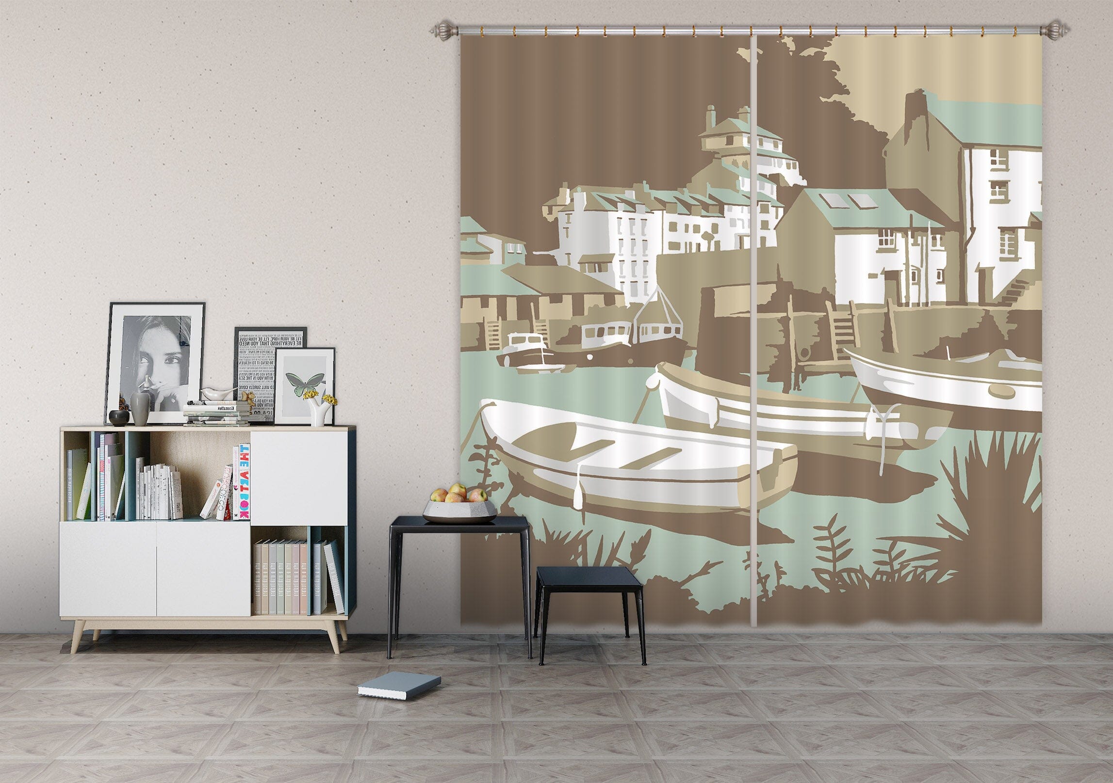 3D Polperro 130 Steve Read Curtain Curtains Drapes Curtains AJ Creativity Home 