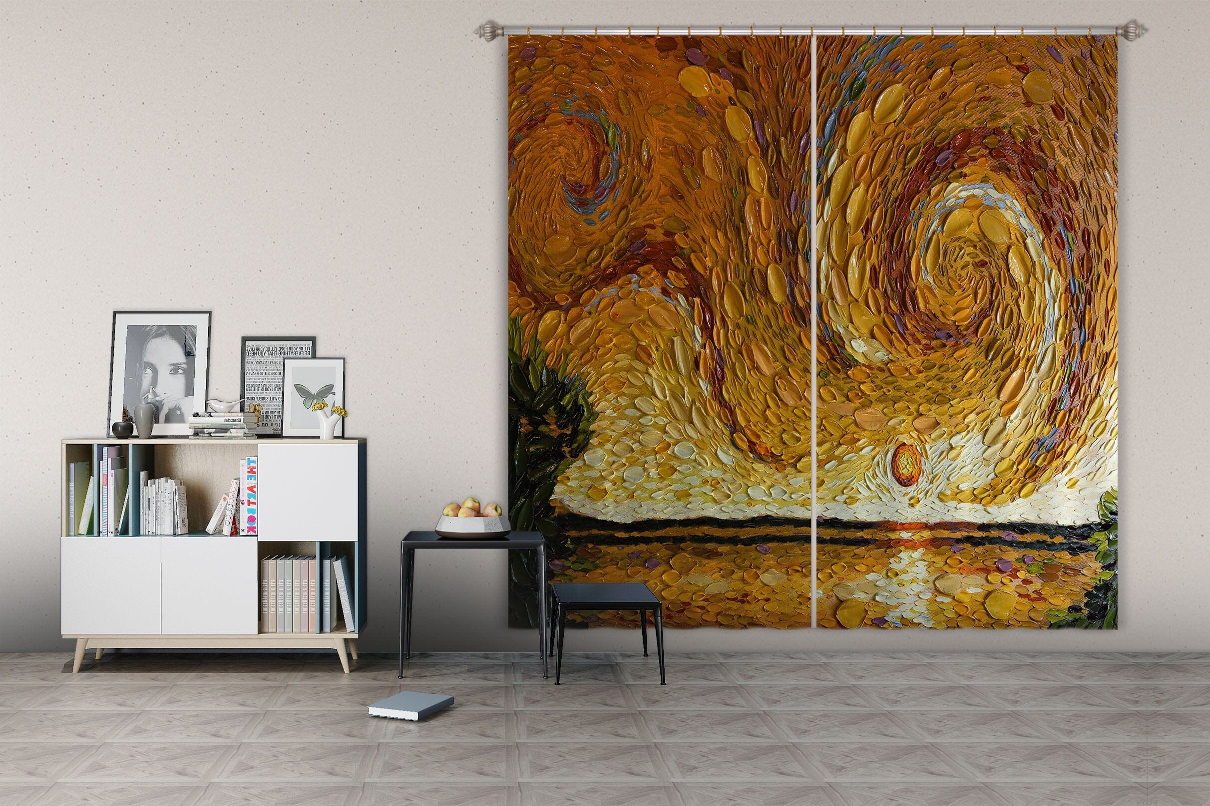 3D Wave Shell 052 Dena Tollefson Curtain Curtains Drapes Curtains AJ Creativity Home 