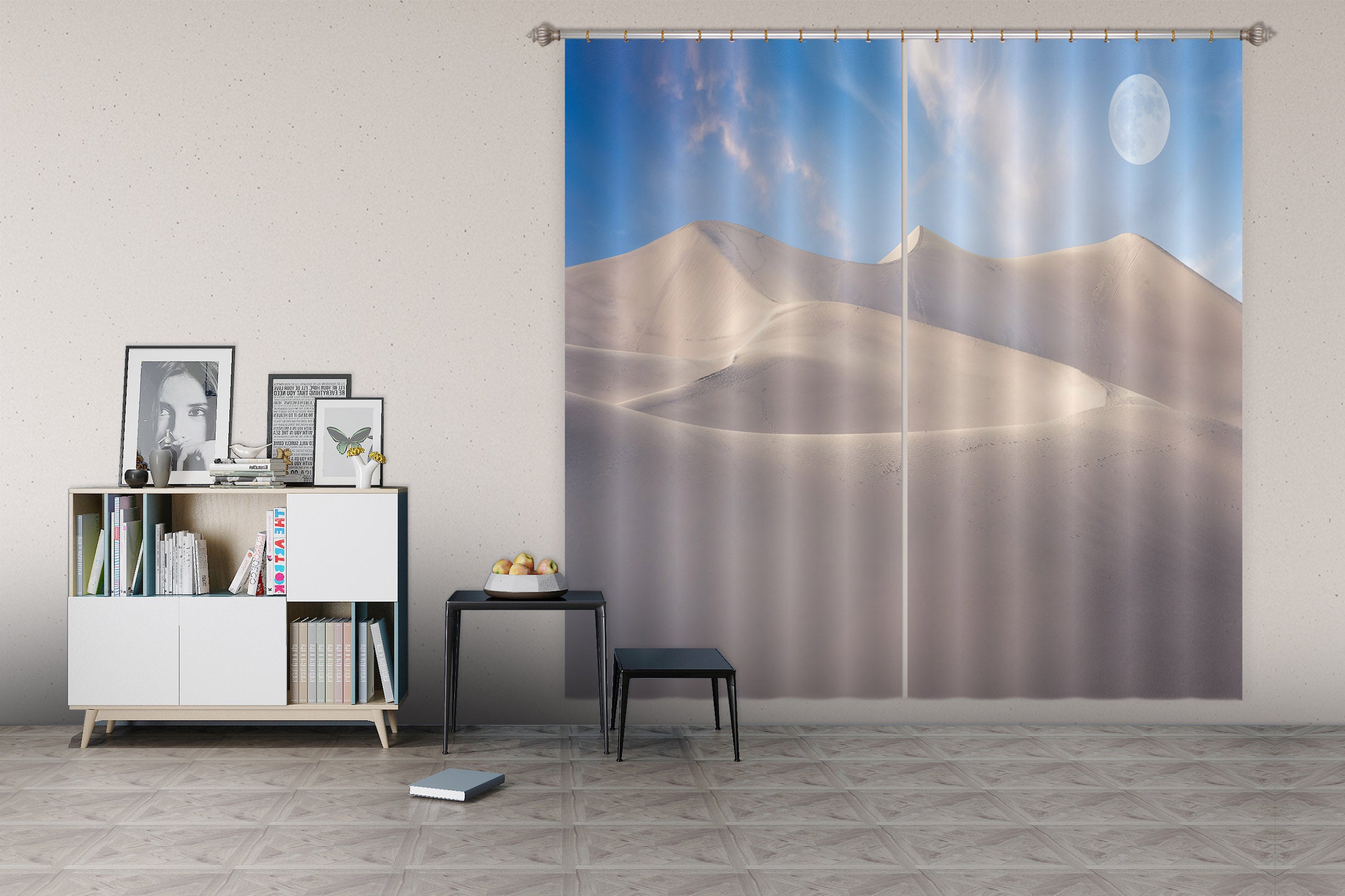 3D White Desert 184 Marco Carmassi Curtain Curtains Drapes
