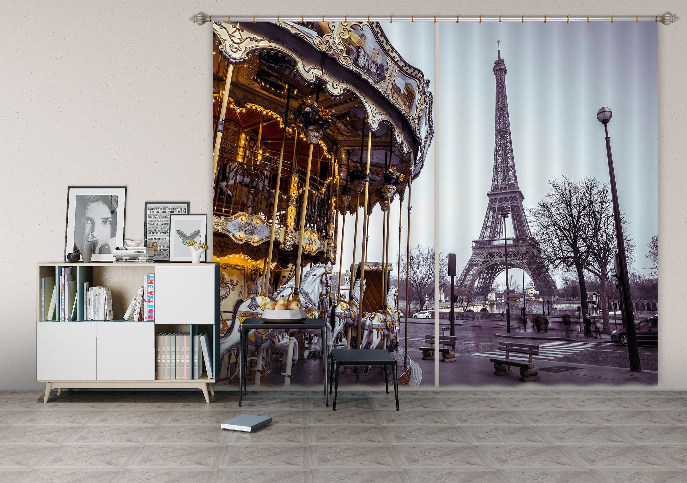 3D Iron Tower 213 Assaf Frank Curtain Curtains Drapes Curtains AJ Creativity Home 