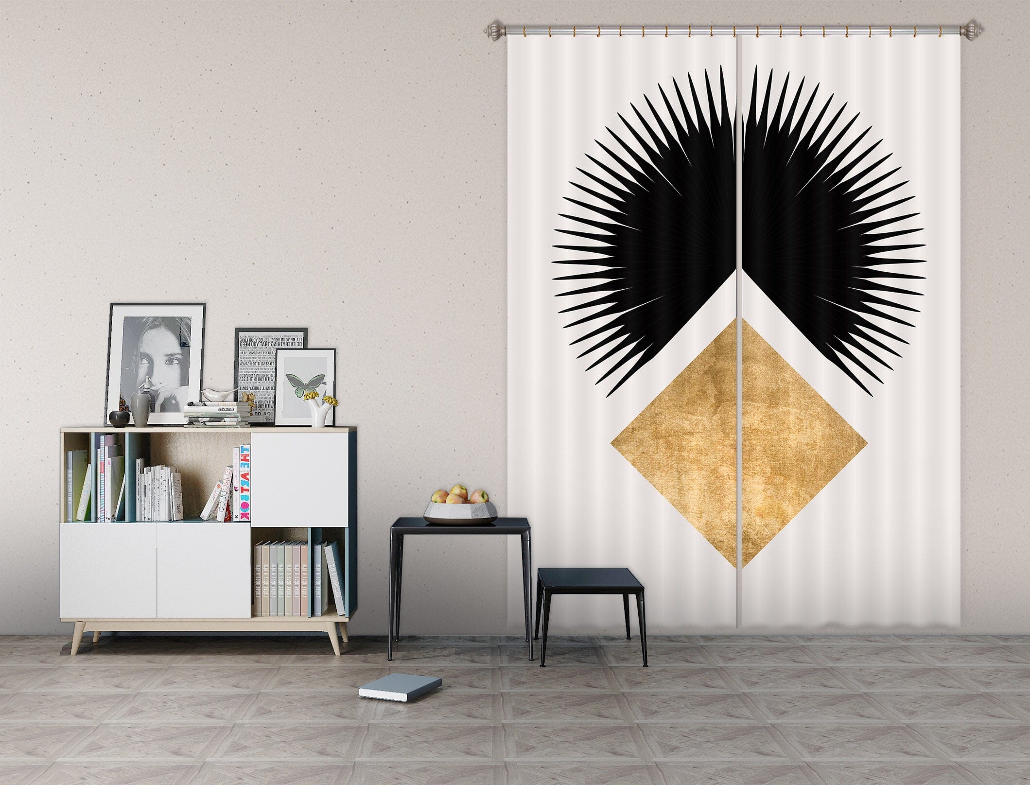 3D Golden Diamond 1111 Boris Draschoff Curtain Curtains Drapes Curtains AJ Creativity Home 