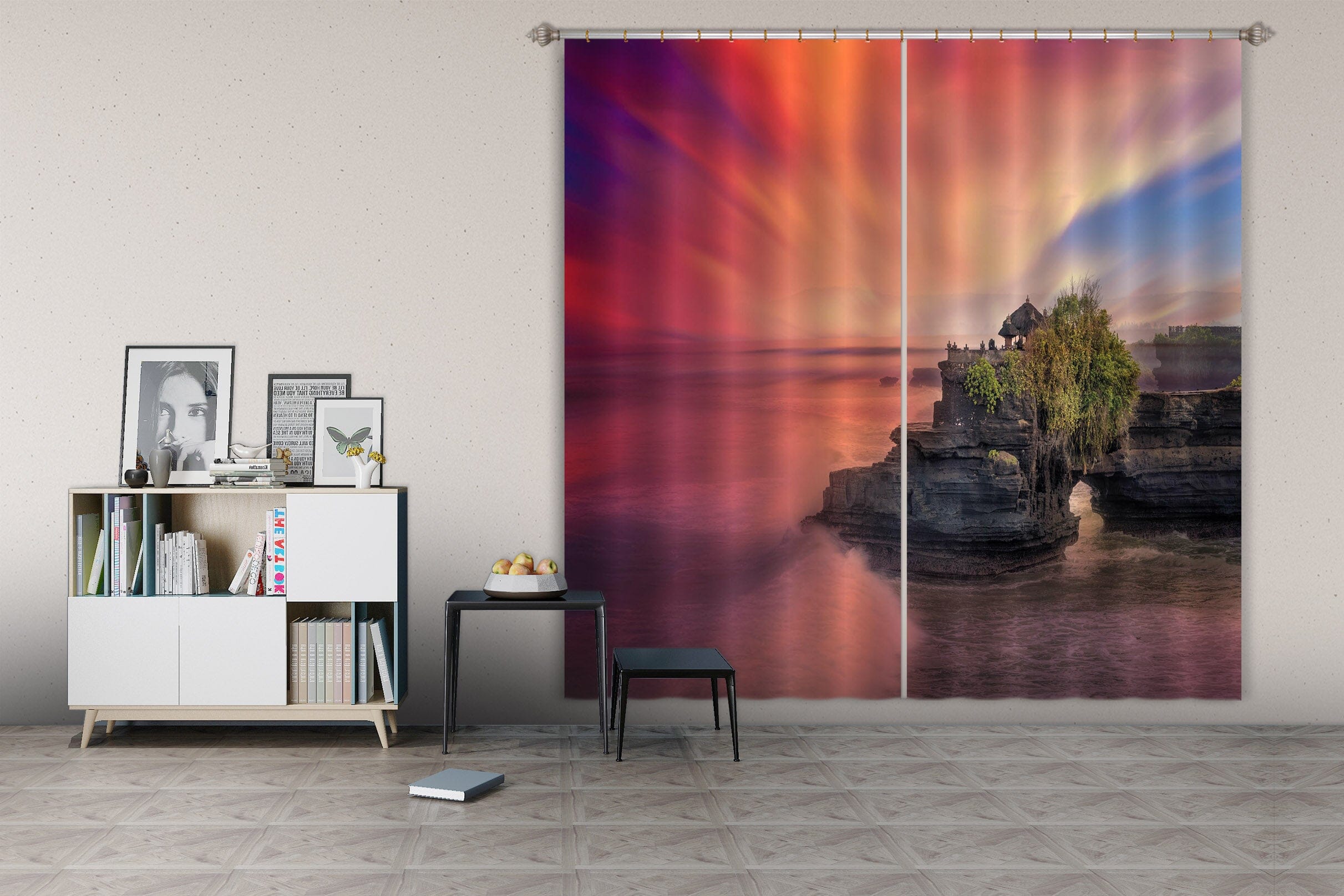 3D Sunset Lake 051 Marco Carmassi Curtain Curtains Drapes Curtains AJ Creativity Home 