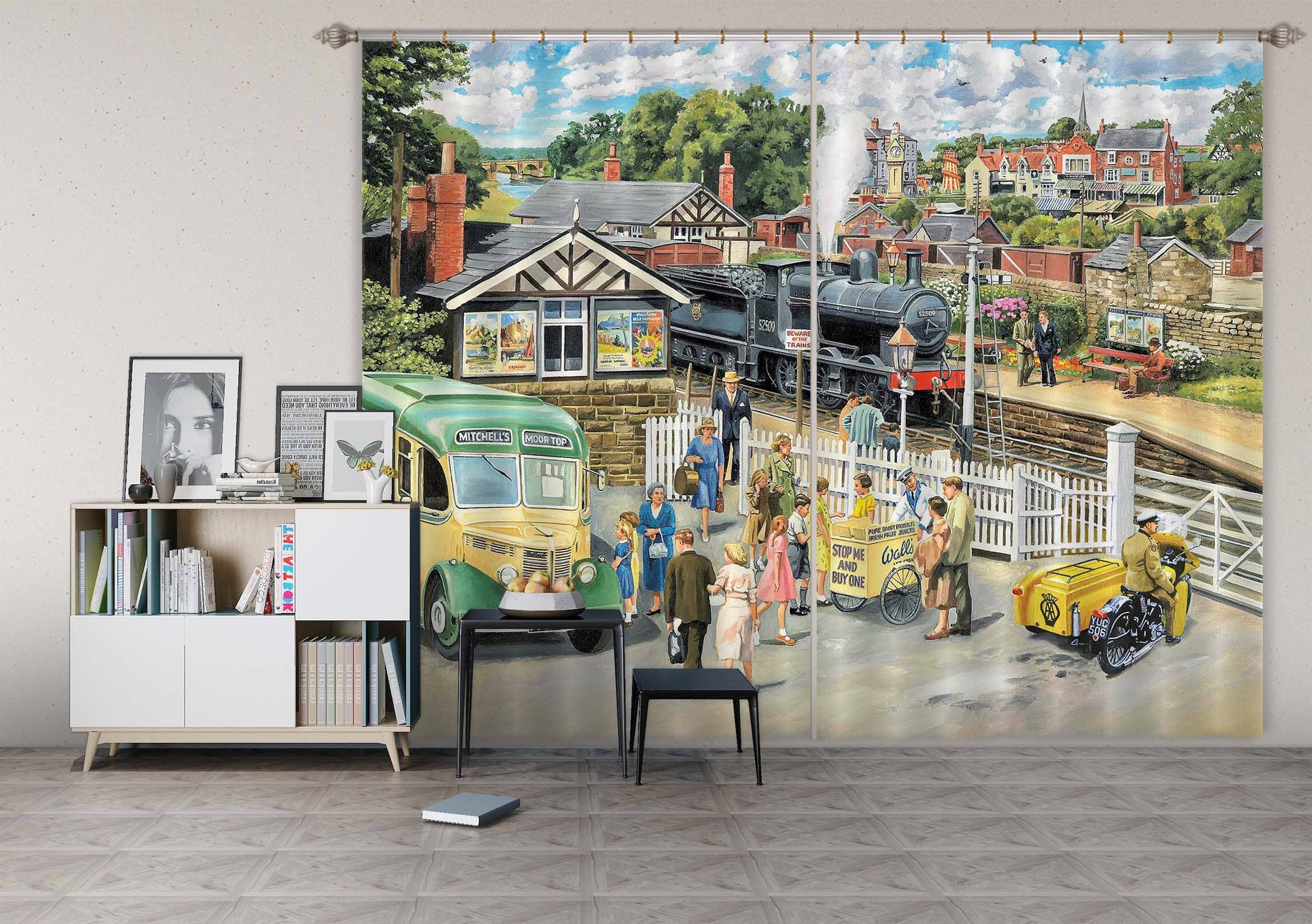 3D Selling Icecream 089 Trevor Mitchell Curtain Curtains Drapes Curtains AJ Creativity Home 