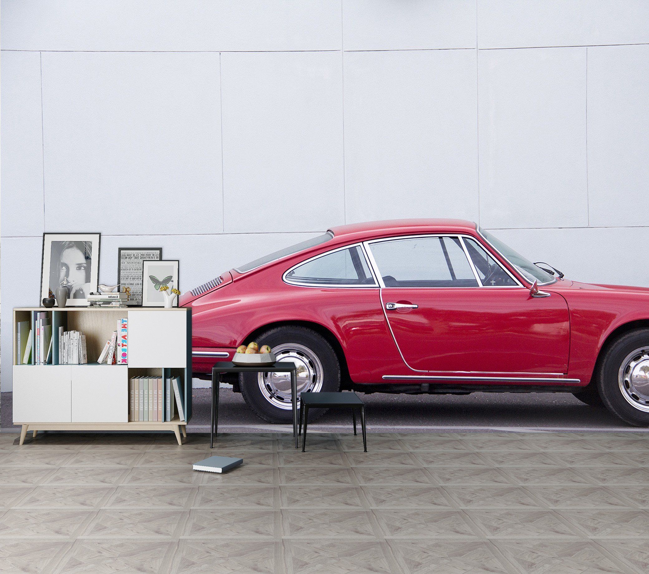 3D Red Car 936 Vehicle Wall Murals Wallpaper AJ Wallpaper 2 