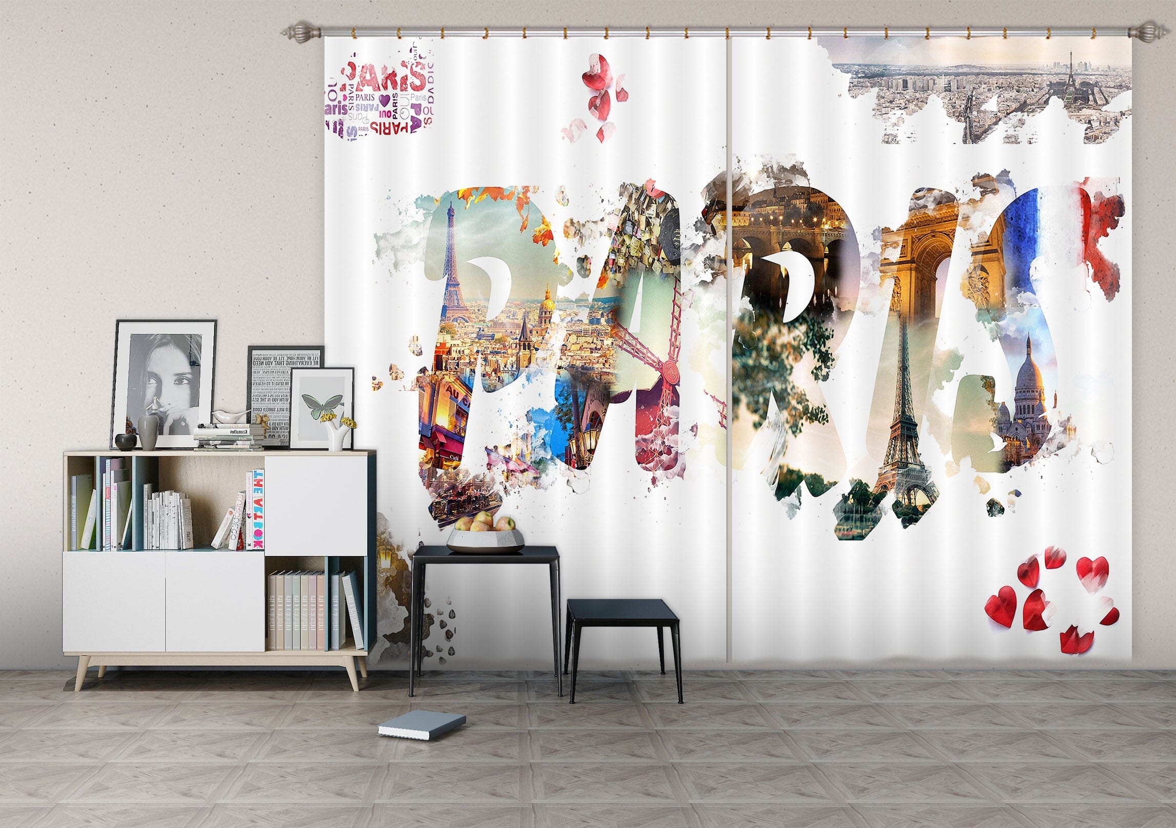3D Color Paris 756 Curtains Drapes Wallpaper AJ Wallpaper 