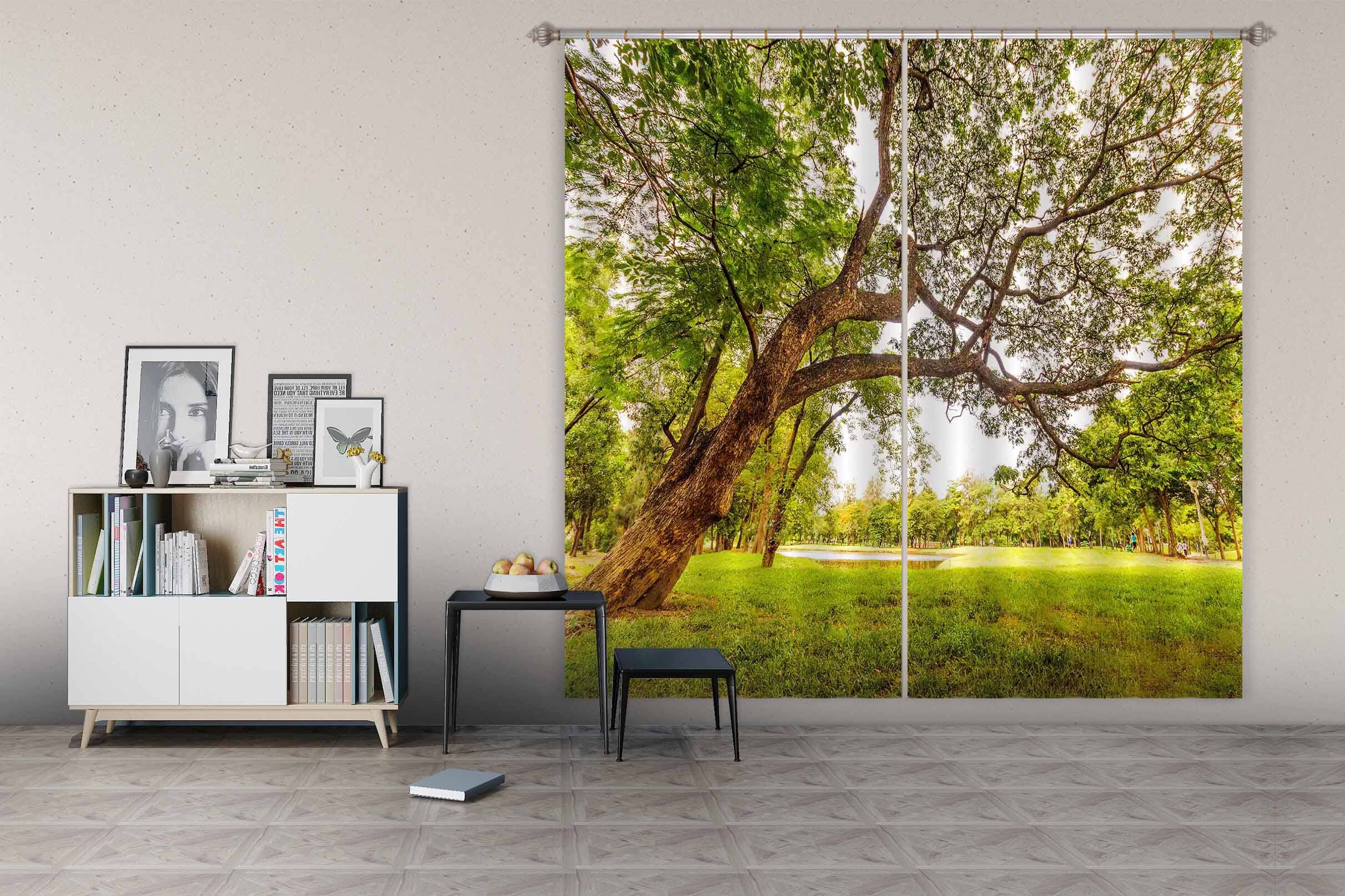 3D Park Tree 833 Curtains Drapes Wallpaper AJ Wallpaper 