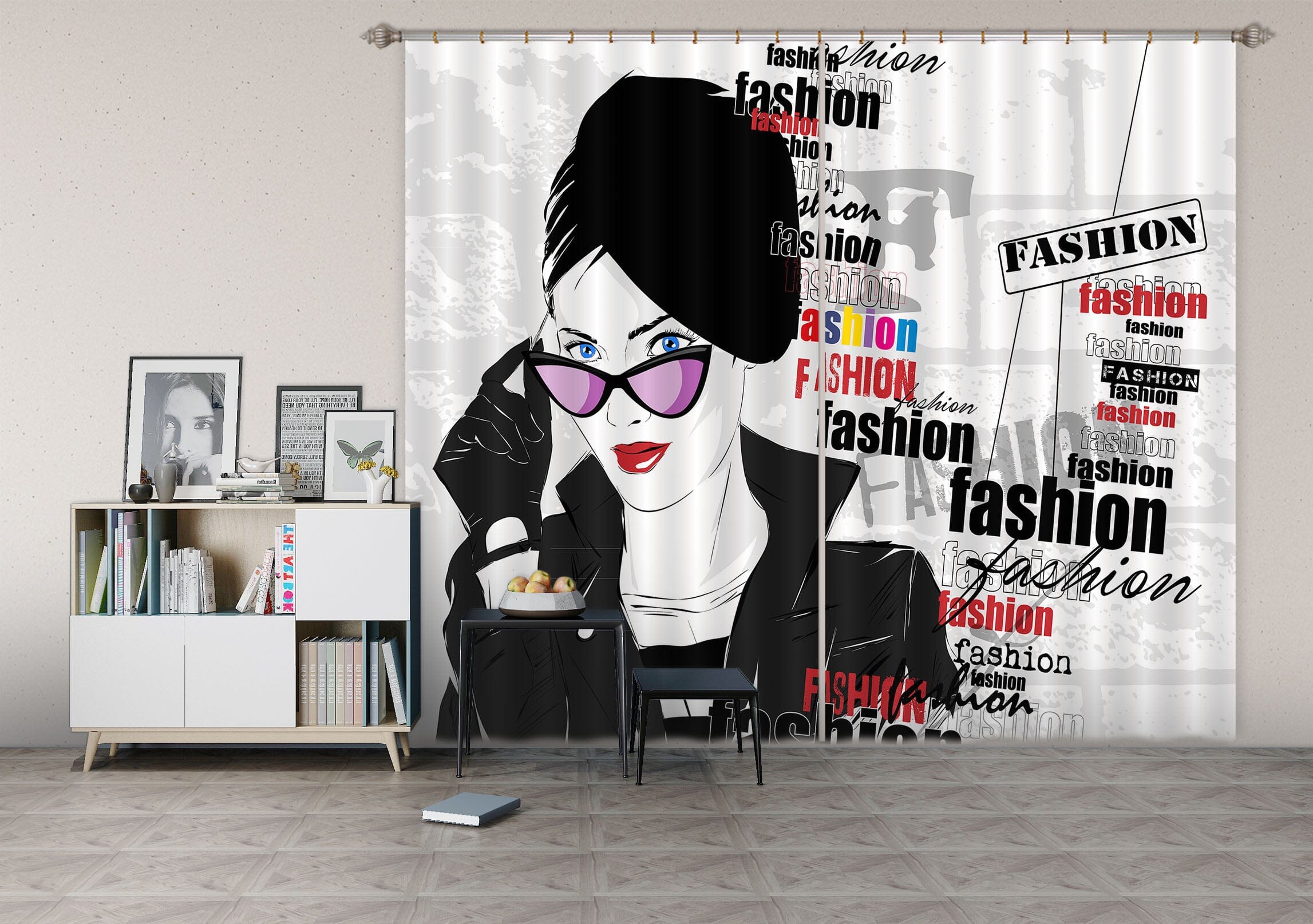 3D Fashion Lady 731 Curtains Drapes Wallpaper AJ Wallpaper 