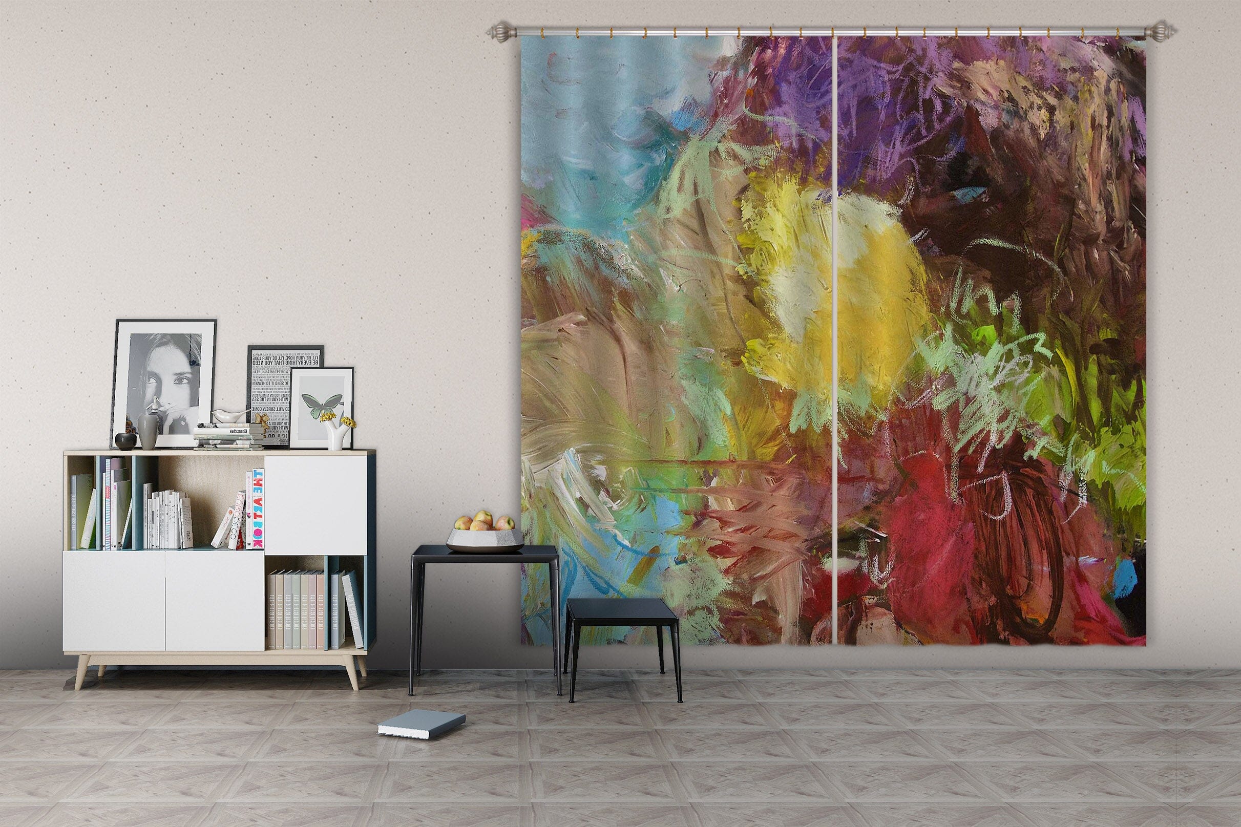 3D Color Graffiti 201 Allan P. Friedlander Curtain Curtains Drapes Curtains AJ Creativity Home 