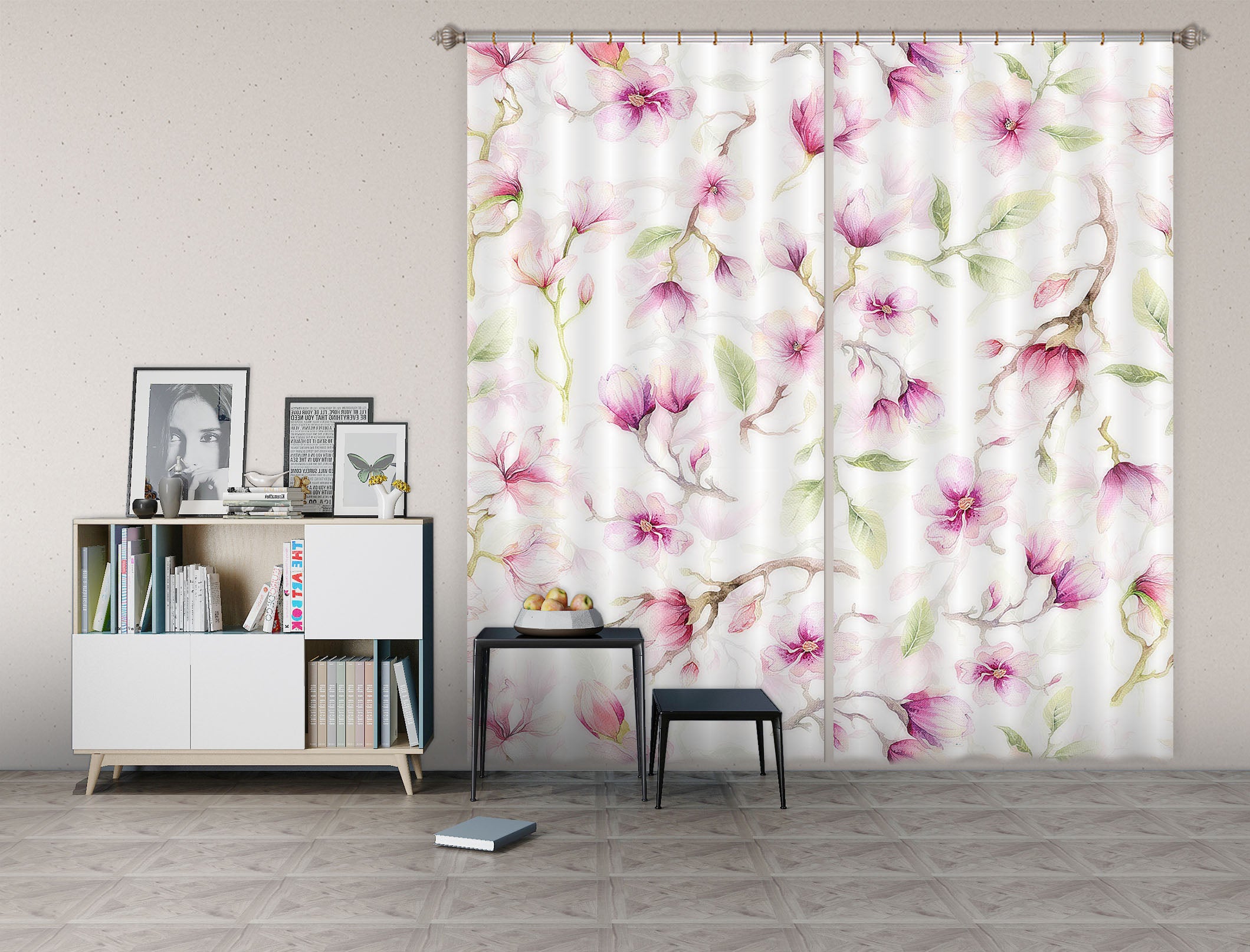 3D Beautiful Flower 250 Uta Naumann Curtain Curtains Drapes