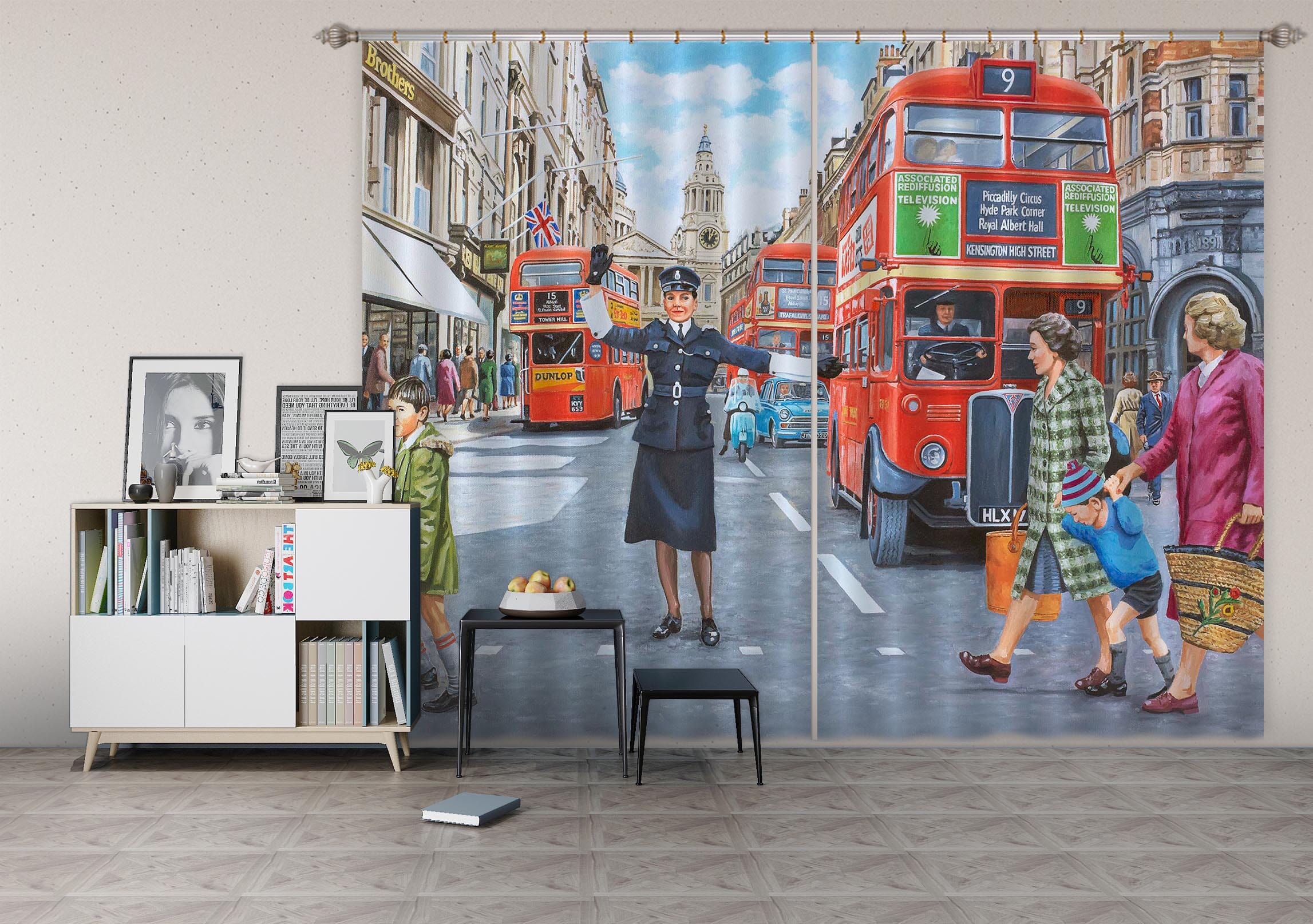 3D WPC On Ludgate Hill 118 Trevor Mitchell Curtain Curtains Drapes Curtains AJ Creativity Home 