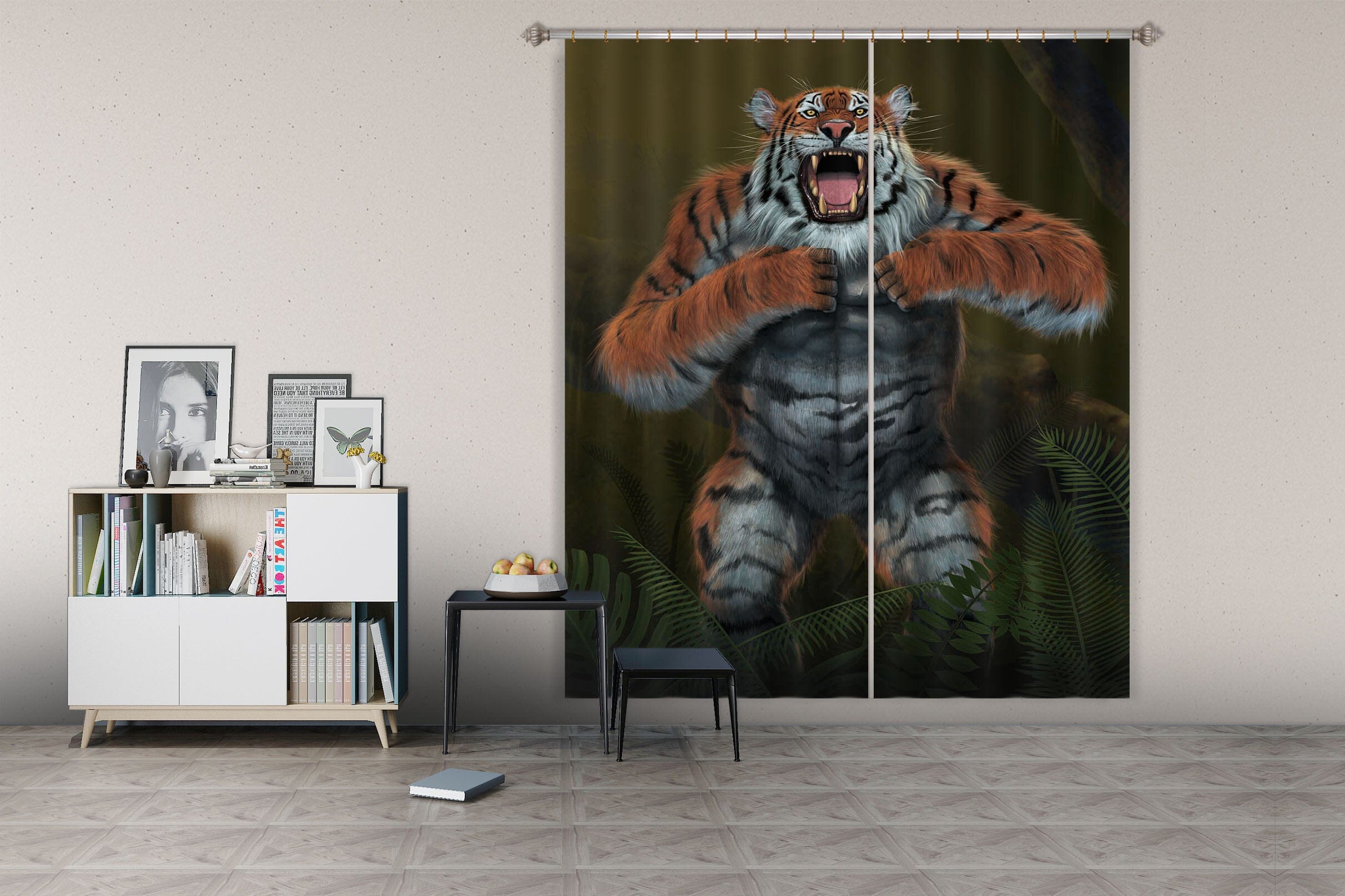 3D Tigerilla 081 Vincent Hie Curtain Curtains Drapes Curtains AJ Creativity Home 