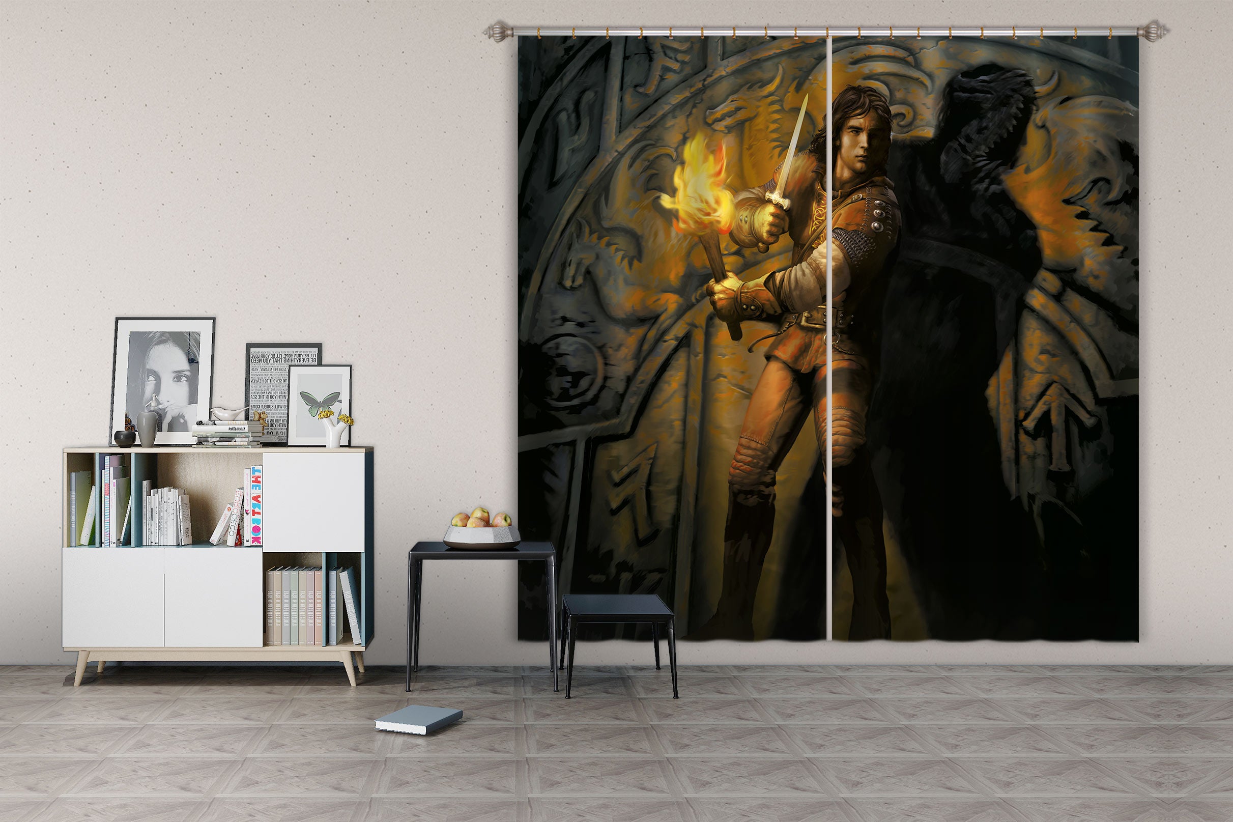 3D Torch Soldier 7196 Ciruelo Curtain Curtains Drapes