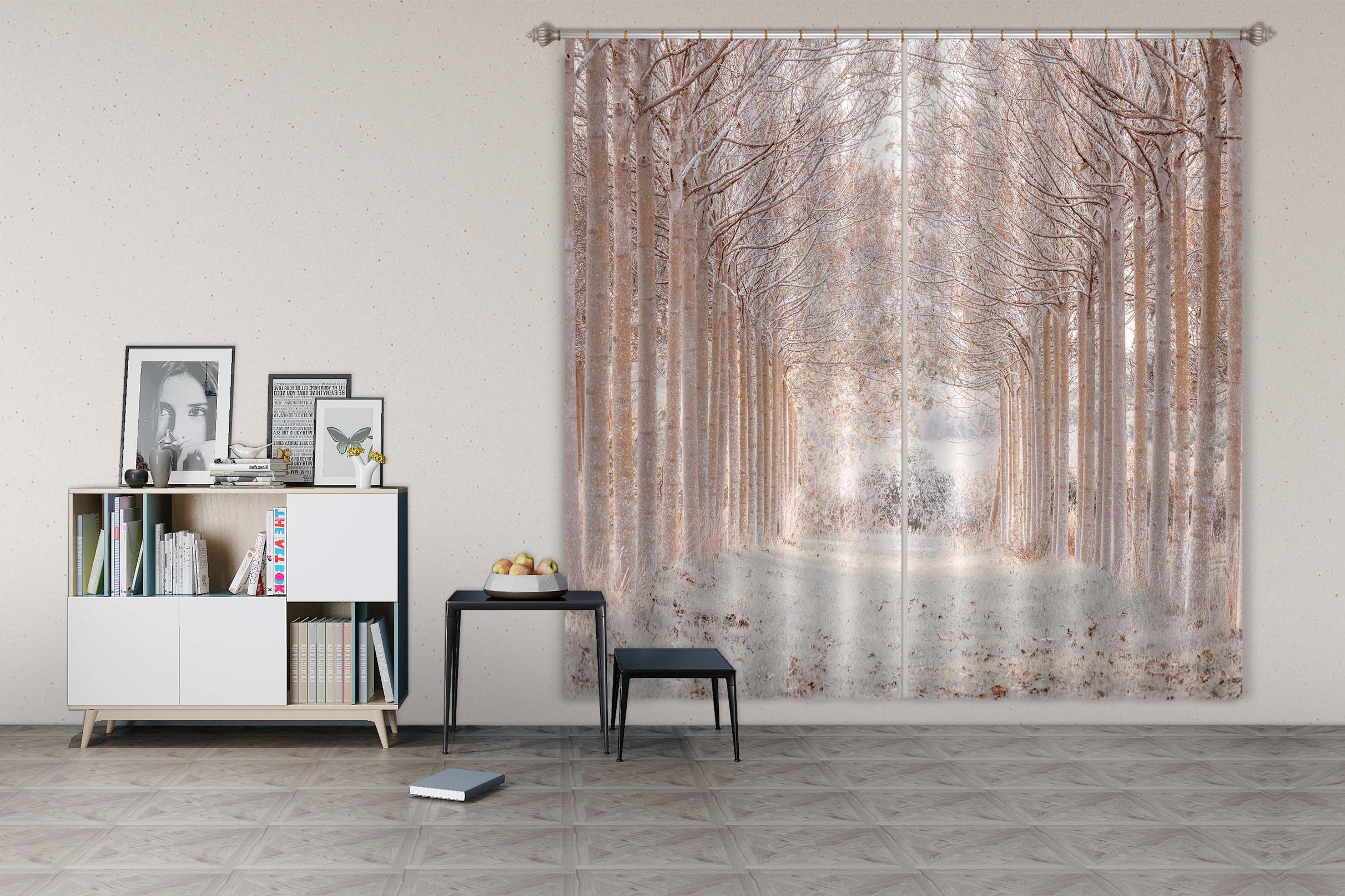 3D Snowflake Forest 6336 Assaf Frank Curtain Curtains Drapes