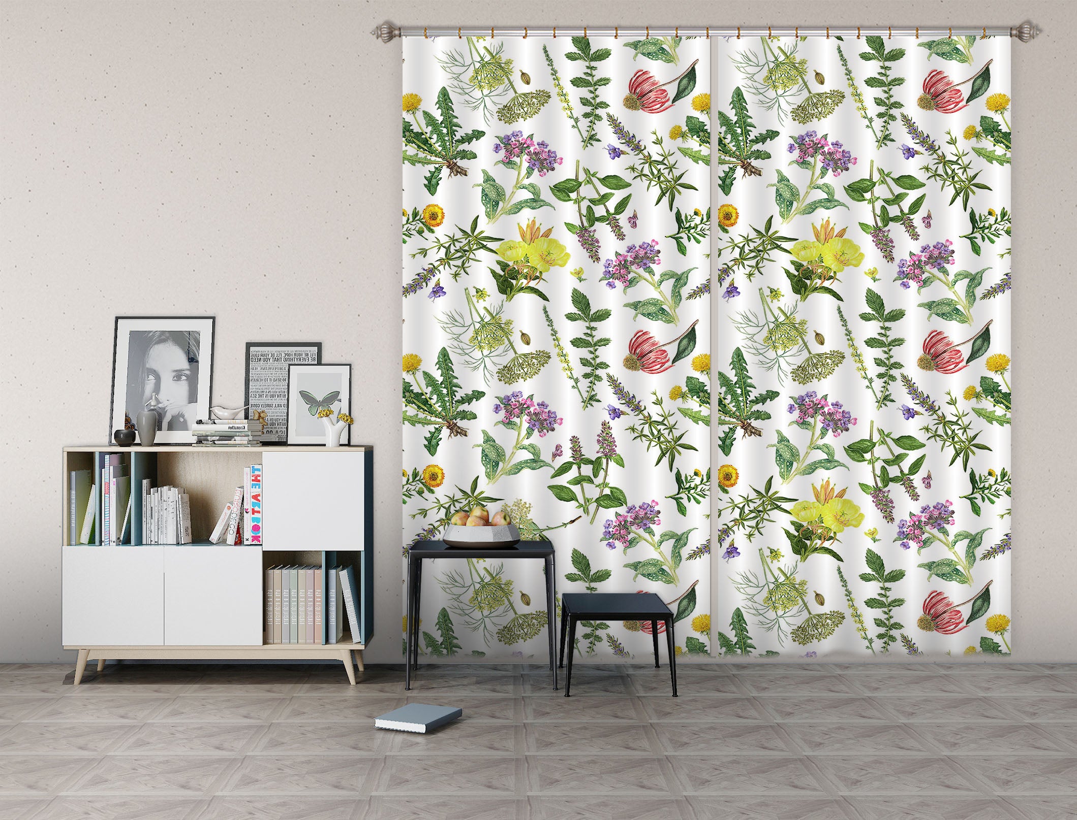 3D Chrysanthemum 255 Uta Naumann Curtain Curtains Drapes