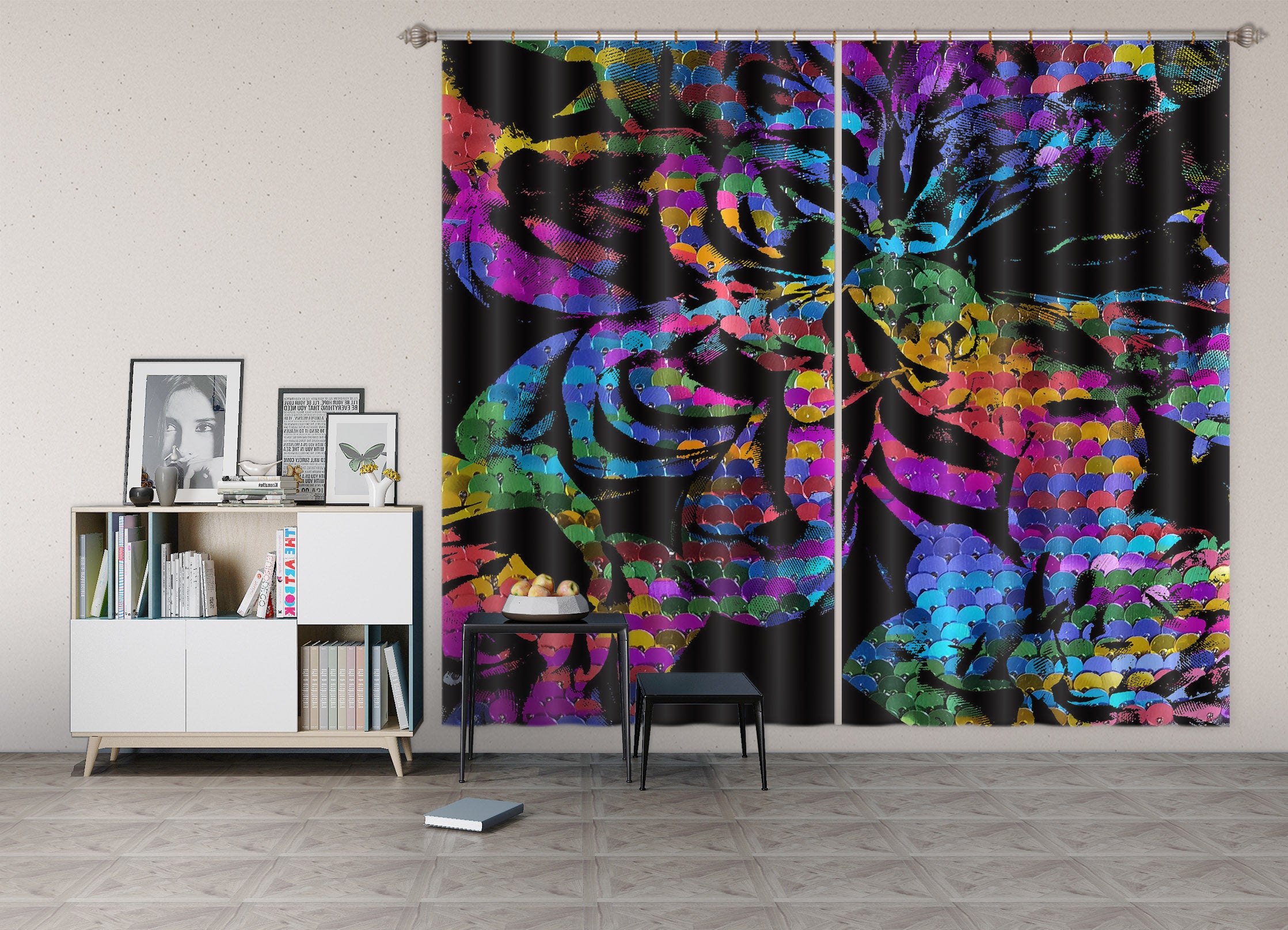 3D Color Scale Pattern 19171 Shandra Smith Curtain Curtains Drapes