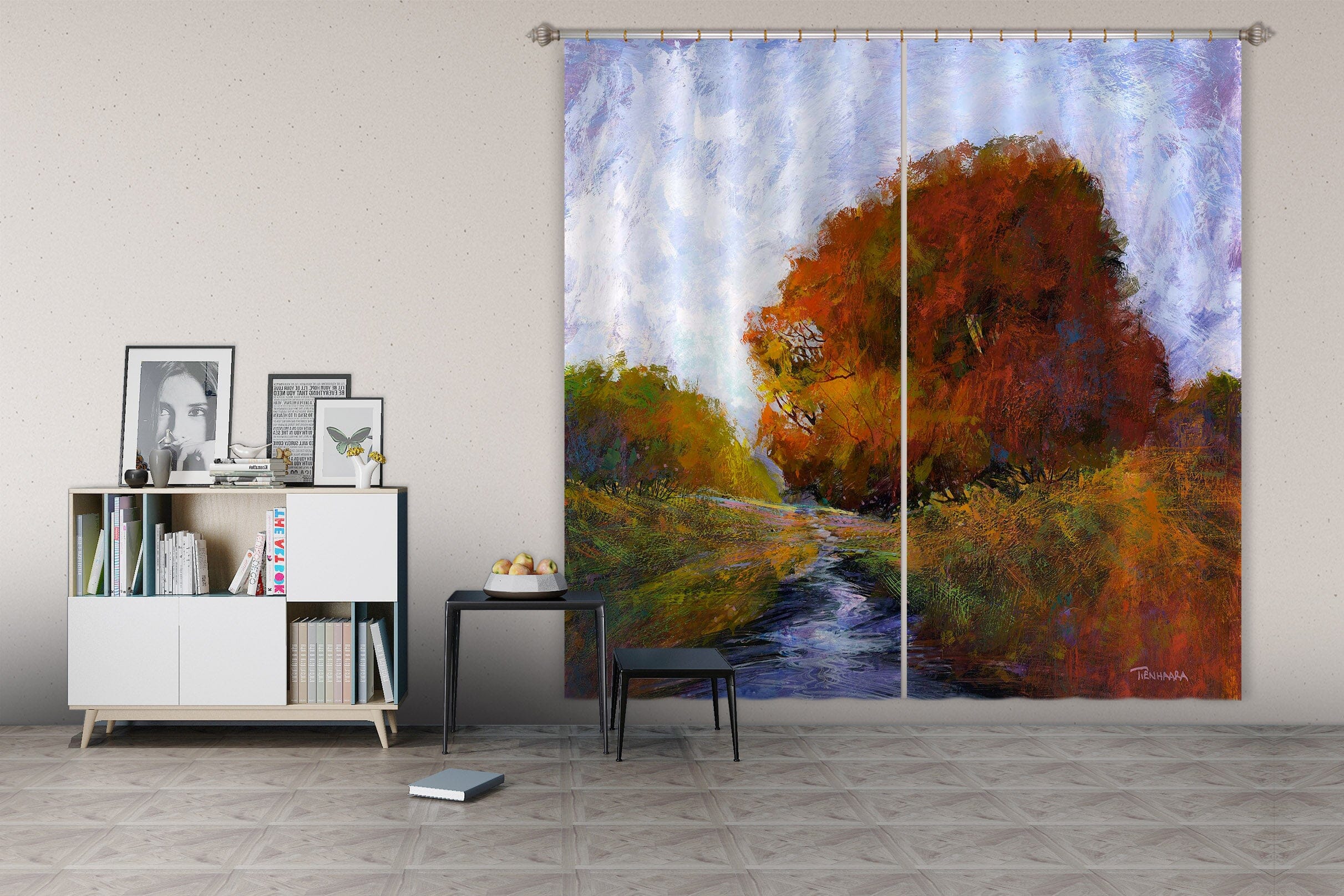 3D Forest River 202 Michael Tienhaara Curtain Curtains Drapes Curtains AJ Creativity Home 