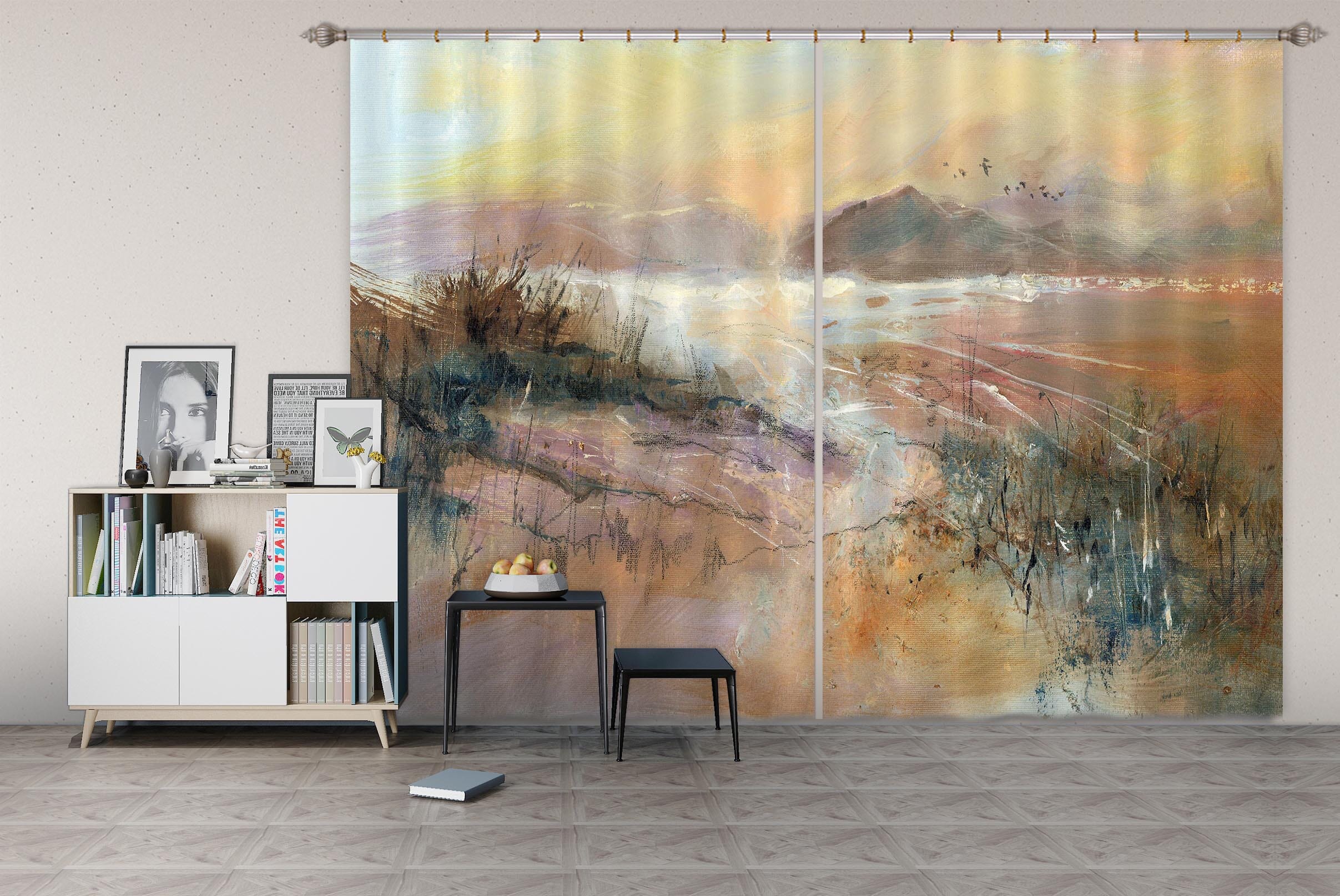 3D Splendid Mountains And Rivers 002 Anne Farrall Doyle Curtain Curtains Drapes Curtains AJ Creativity Home 