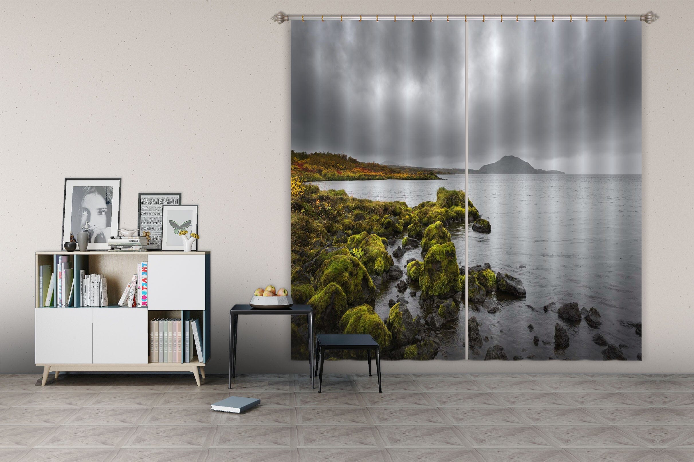 3D Sea Stones 119 Marco Carmassi Curtain Curtains Drapes Curtains AJ Creativity Home 
