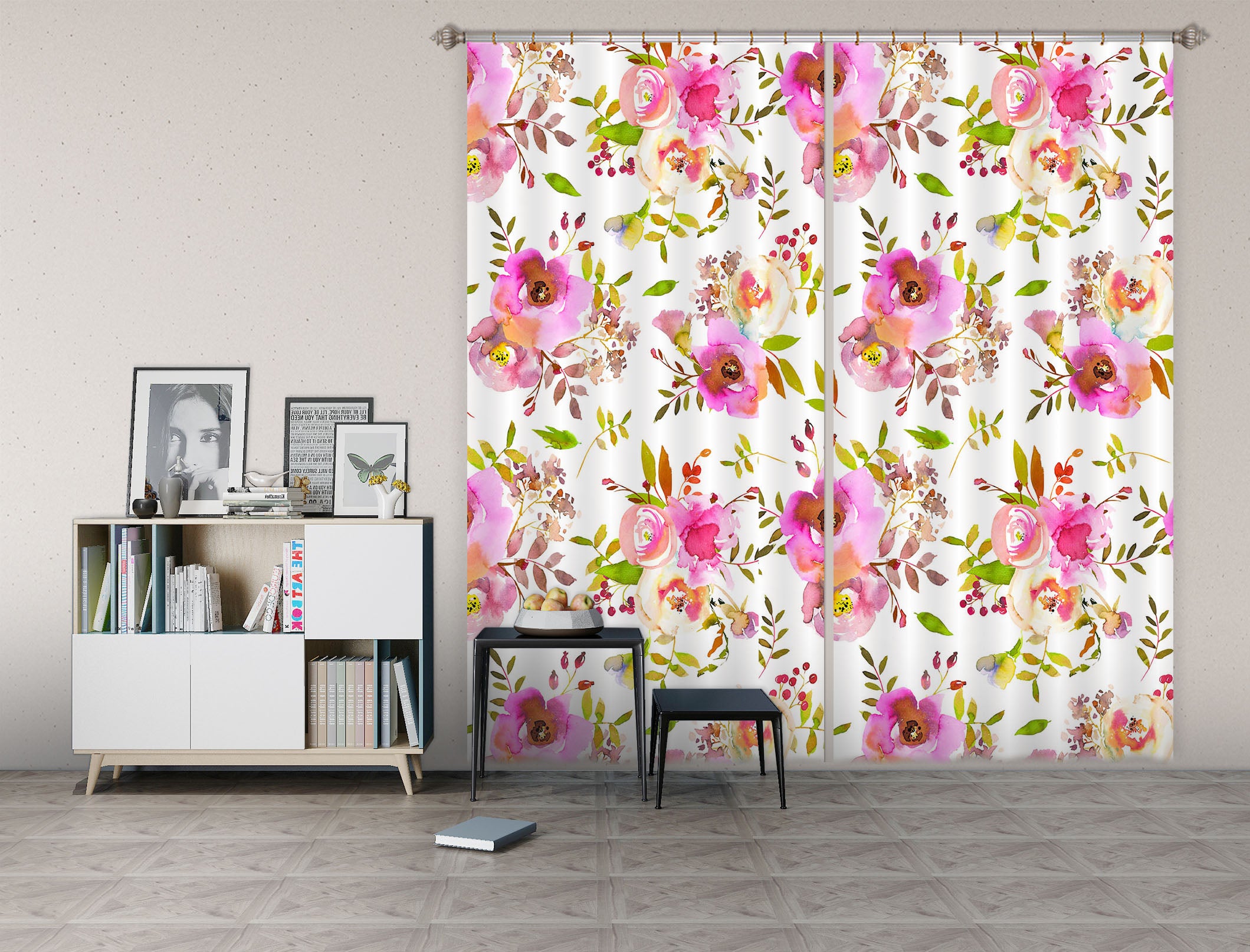 3D Flower Cherry 230 Uta Naumann Curtain Curtains Drapes