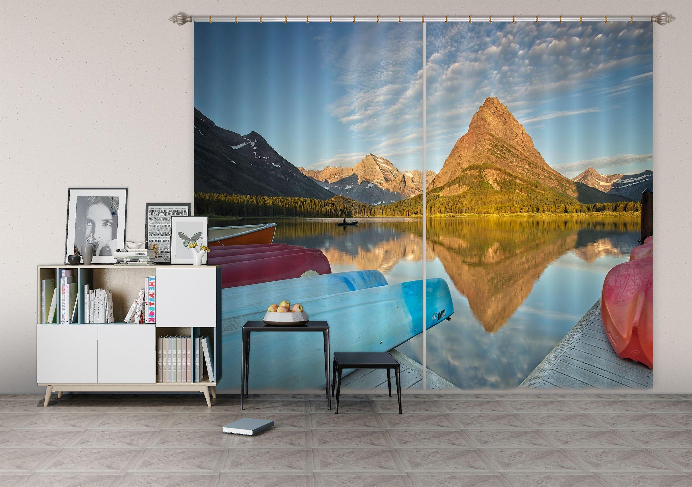 3D Alpine River 073 Kathy Barefield Curtain Curtains Drapes Curtains AJ Creativity Home 