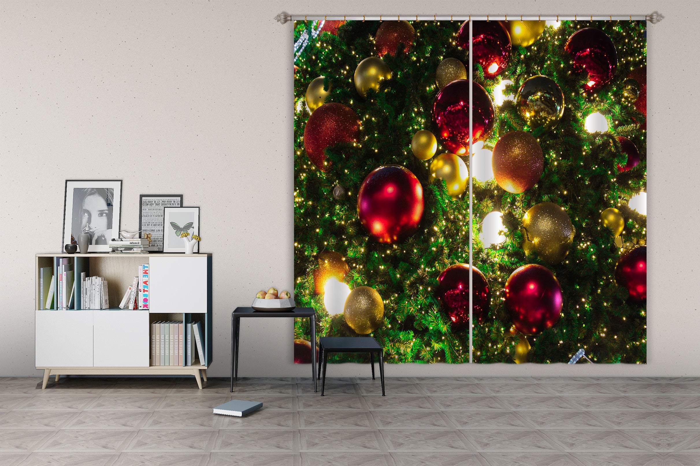3D Ball Pendant 52060 Christmas Curtains Drapes Xmas