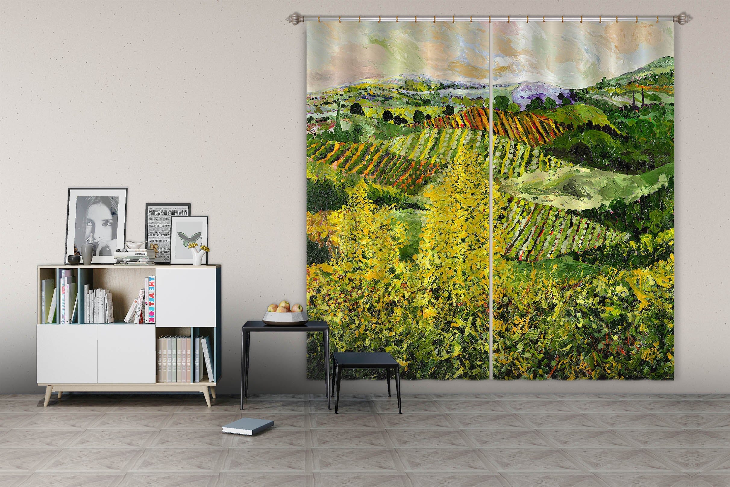 3D Yellow Trees 133 Allan P. Friedlander Curtain Curtains Drapes Curtains AJ Creativity Home 