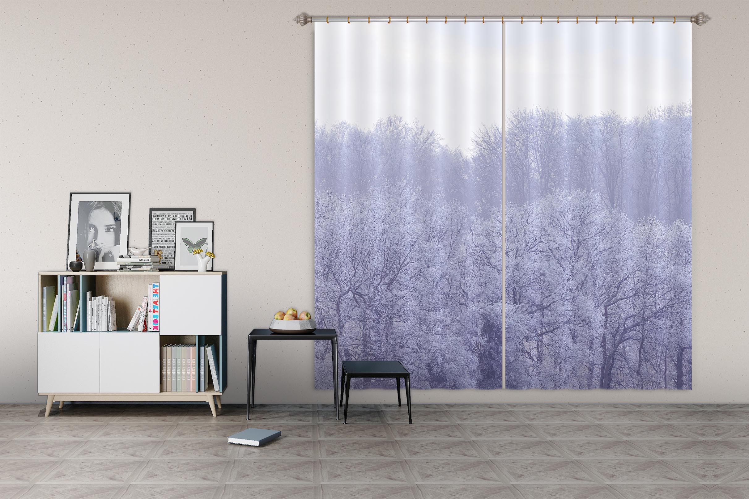 3D Fog Tree 6366 Assaf Frank Curtain Curtains Drapes