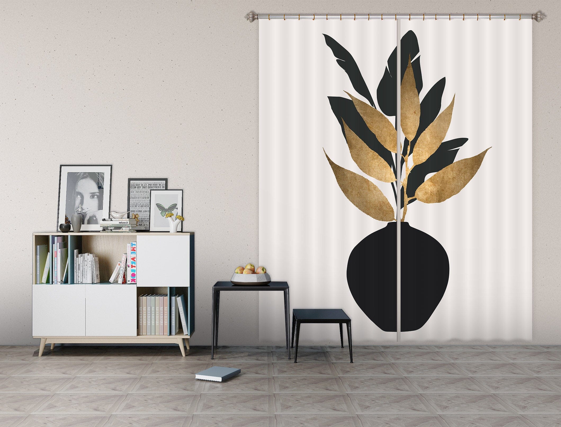 3D Golden Bouquet 1019 Boris Draschoff Curtain Curtains Drapes Curtains AJ Creativity Home 