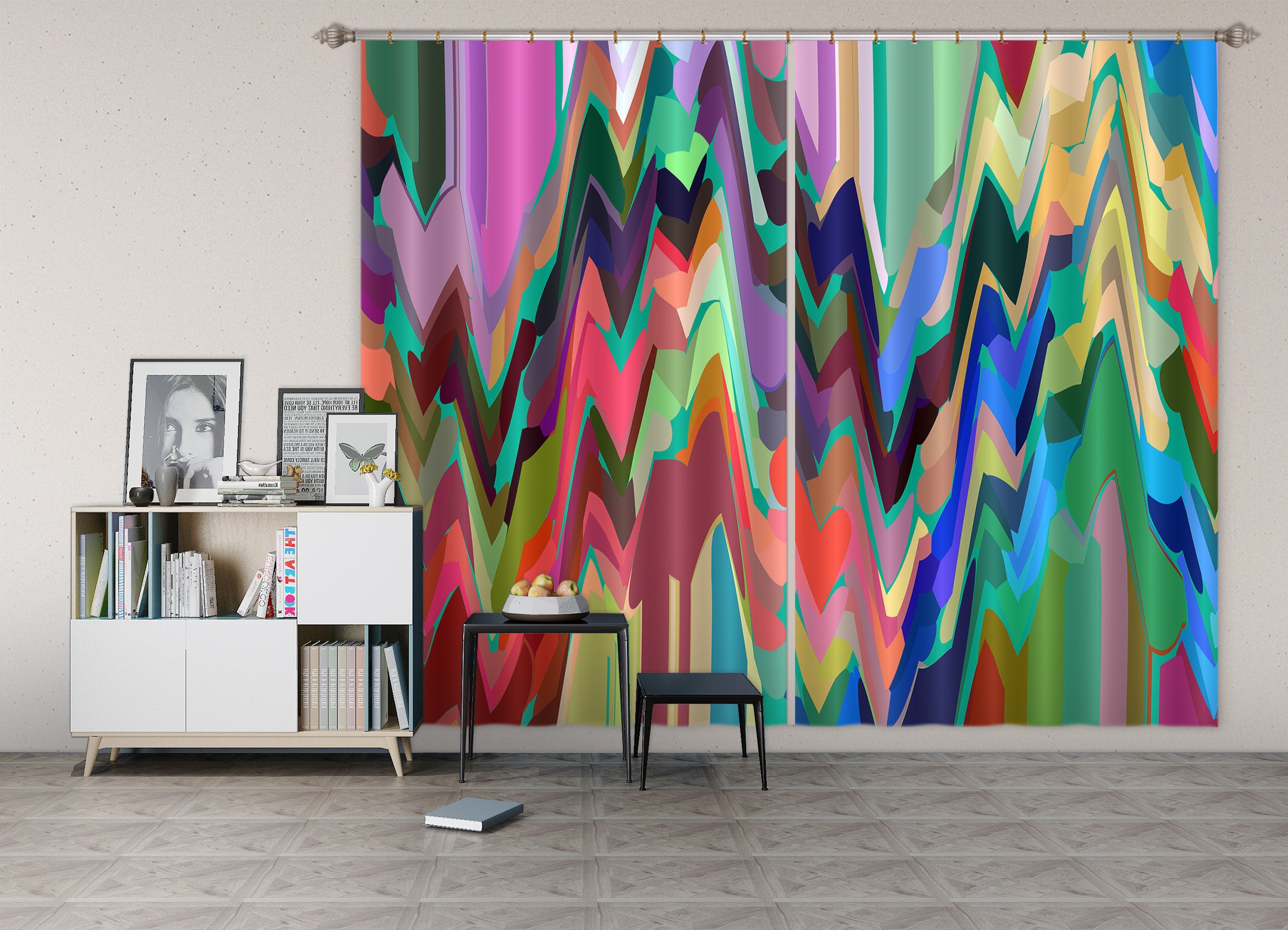 3D Colored Trees 70094 Shandra Smith Curtain Curtains Drapes