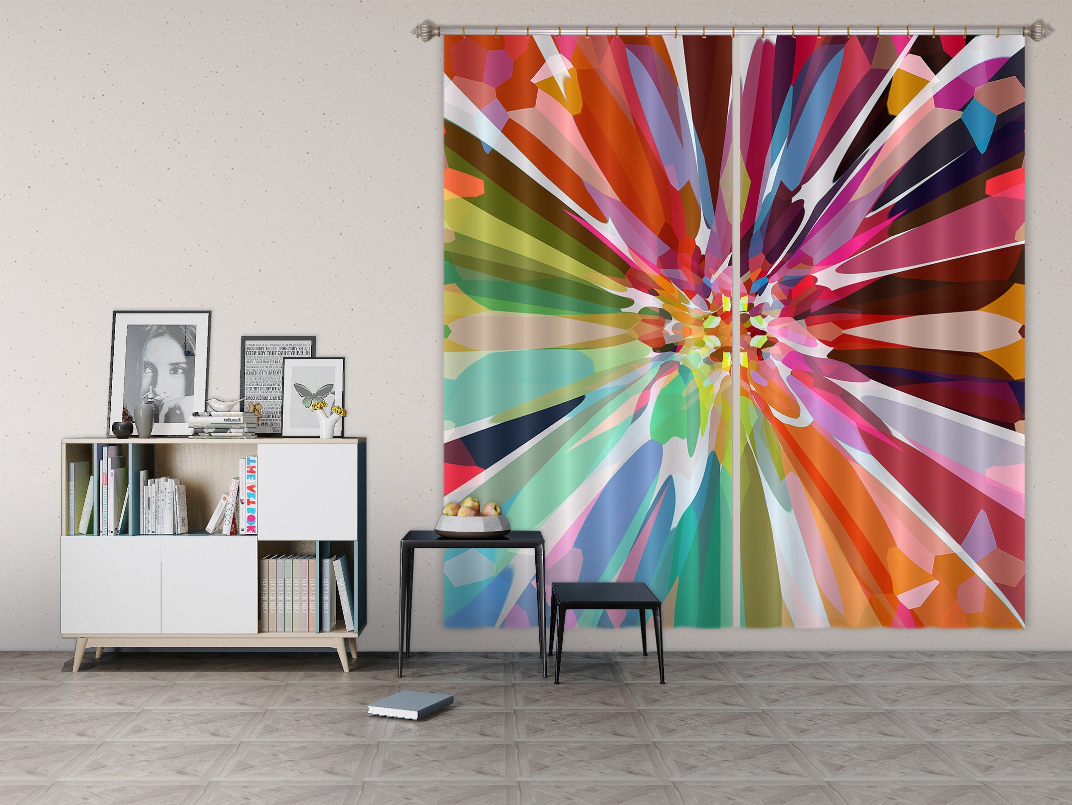 3D Color Flower Core 19183 Shandra Smith Curtain Curtains Drapes