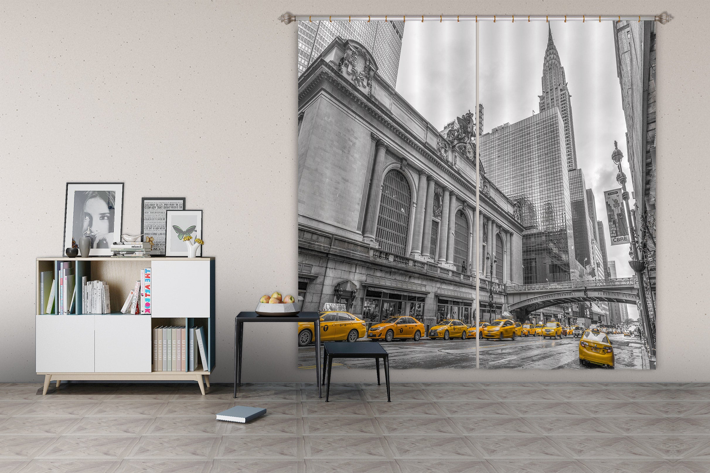 3D Taxi Junction 033 Assaf Frank Curtain Curtains Drapes