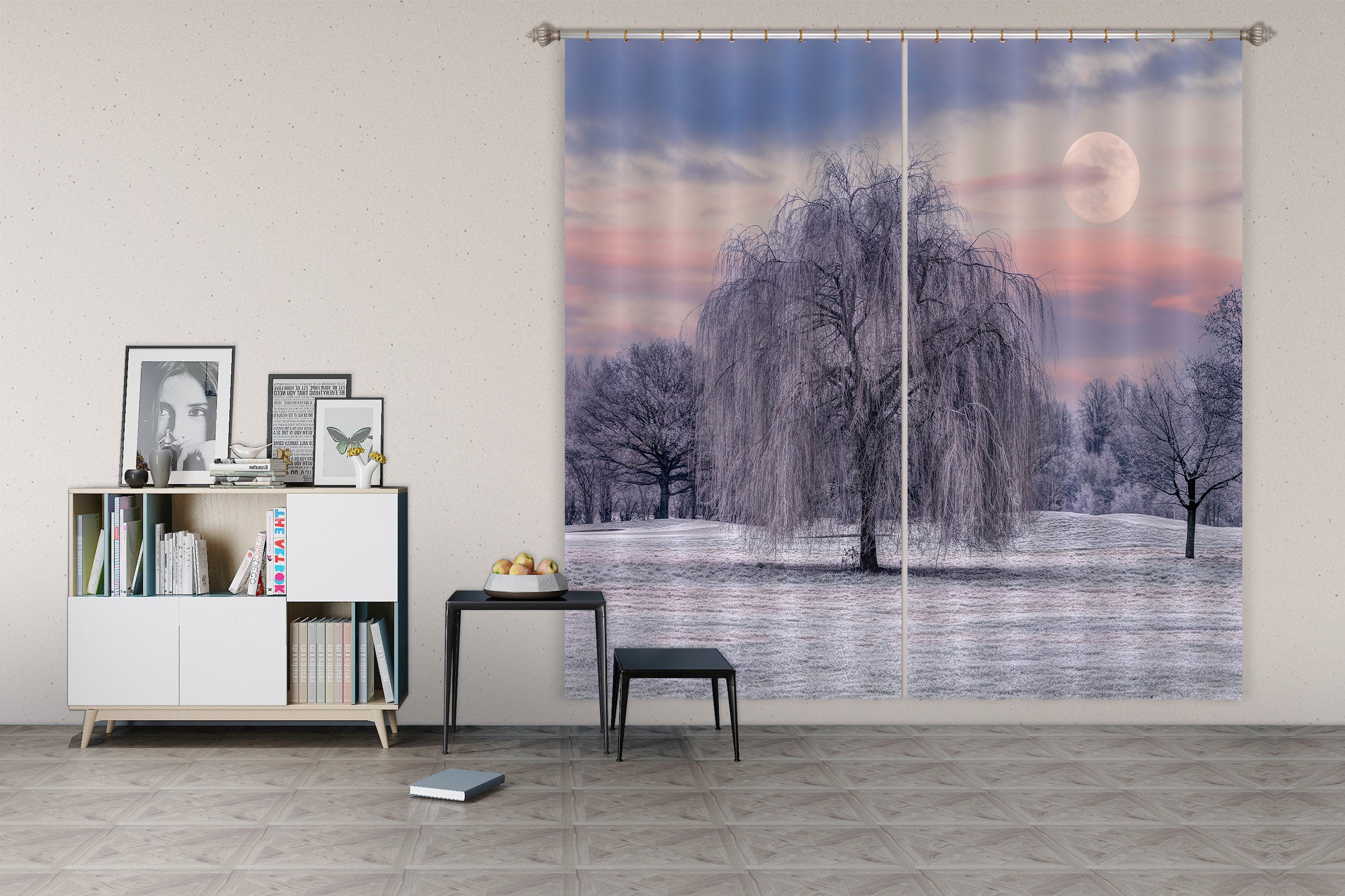 3D Snow Willow 6313 Assaf Frank Curtain Curtains Drapes