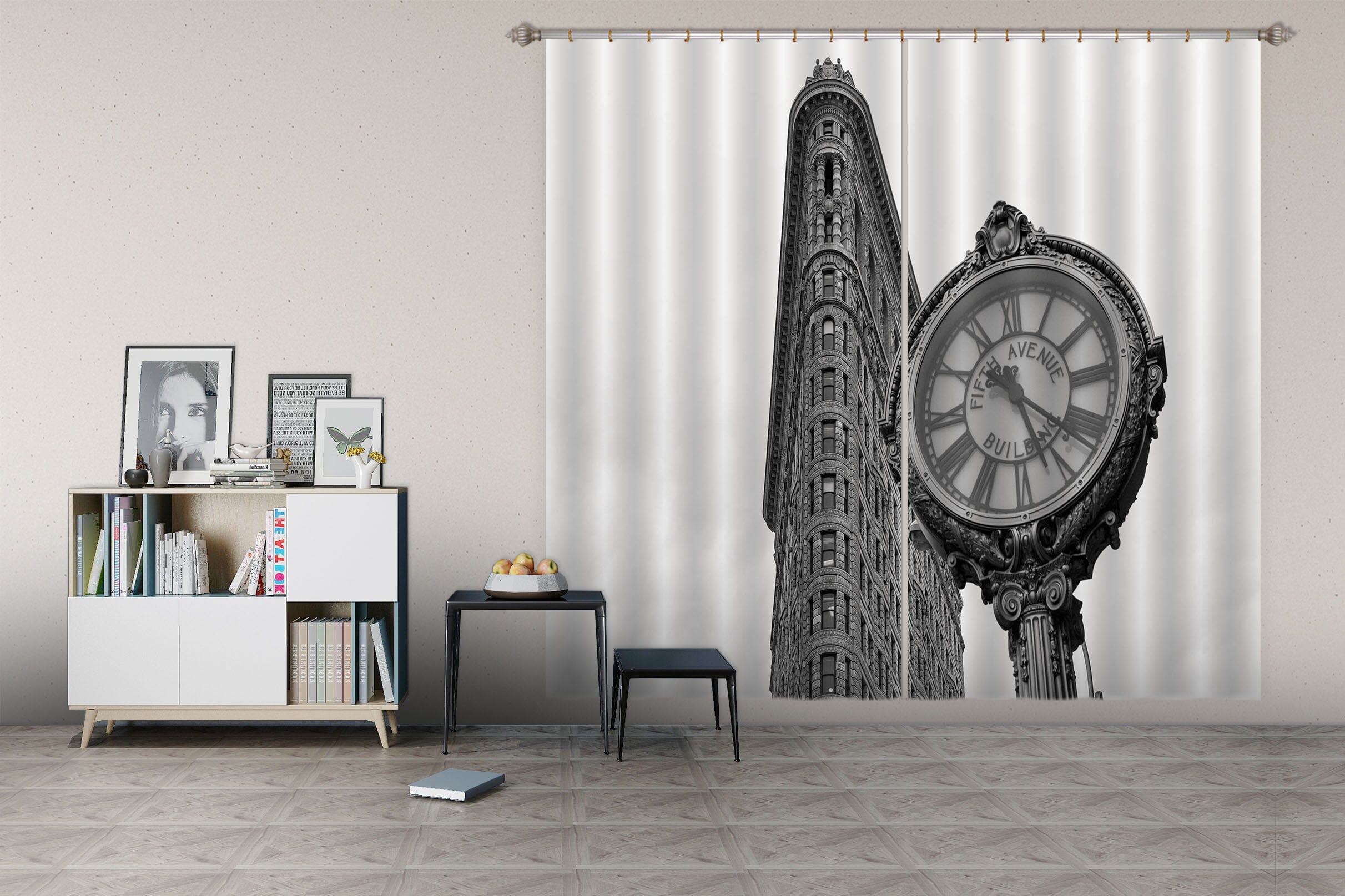 3D Grey Clock 194 Marco Carmassi Curtain Curtains Drapes Curtains AJ Creativity Home 