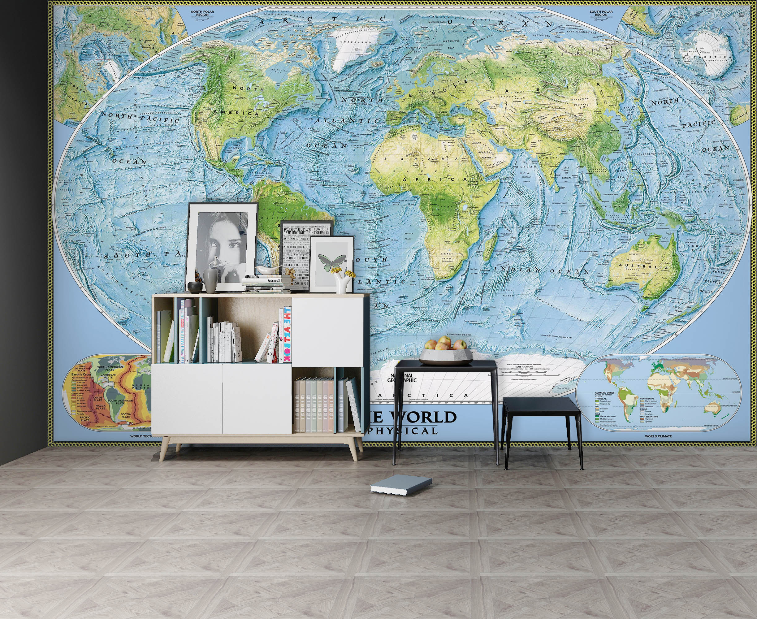 3D World Map 1103 Wall Murals