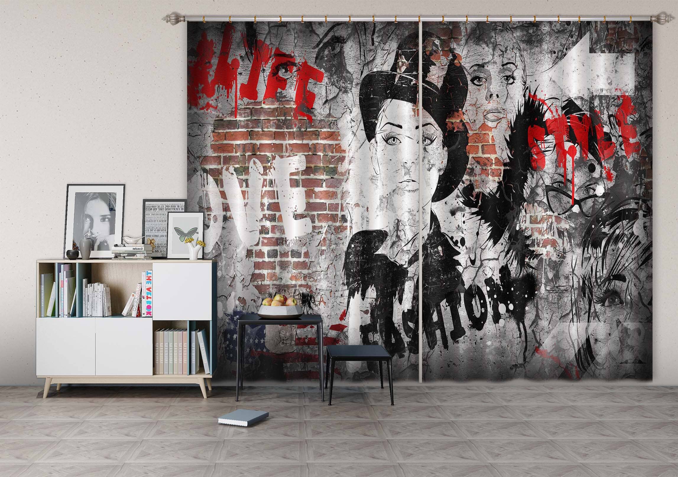 3D Doodle Avatar 706 Curtains Drapes Wallpaper AJ Wallpaper 