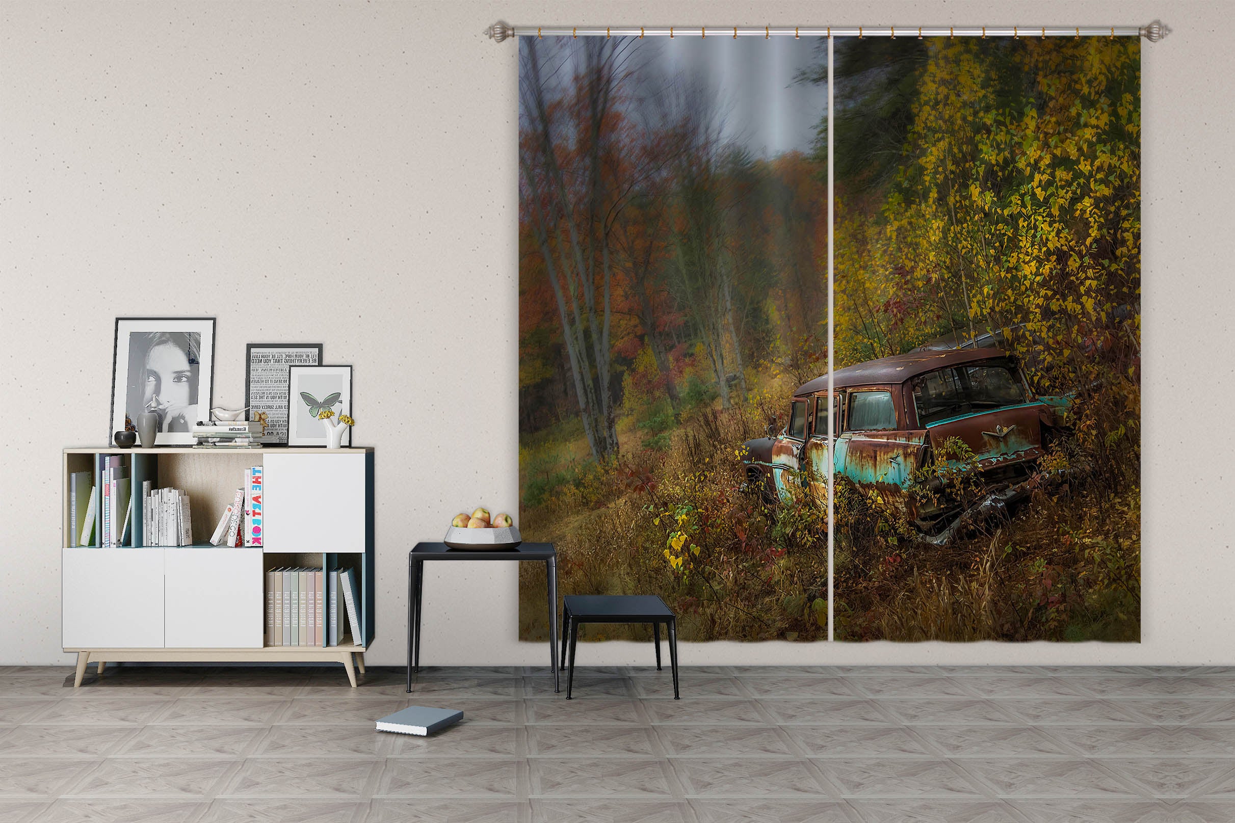3D Scrap Car 86099 Jerry LoFaro Curtain Curtains Drapes