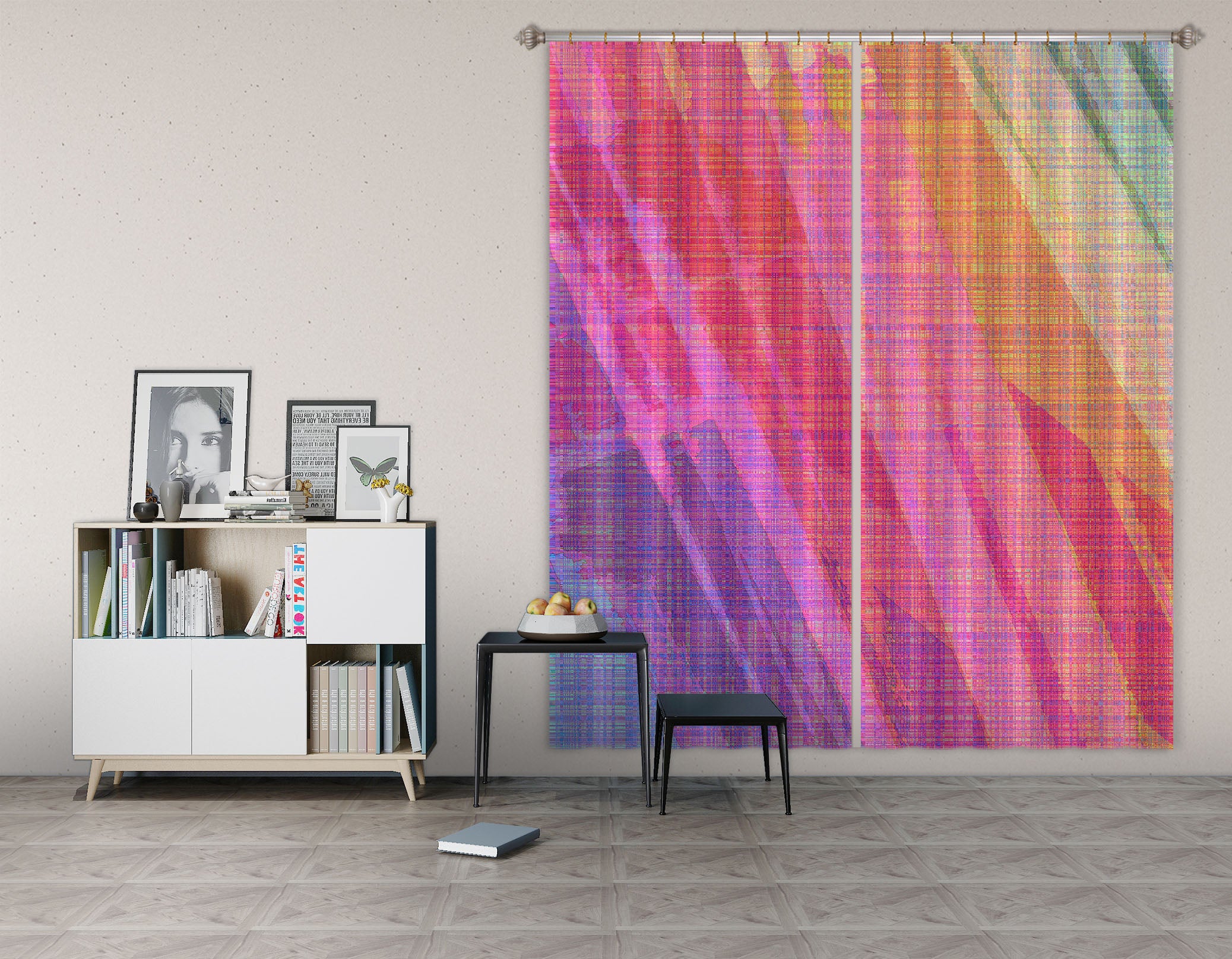 3D Abstract Rainbow 70066 Shandra Smith Curtain Curtains Drapes