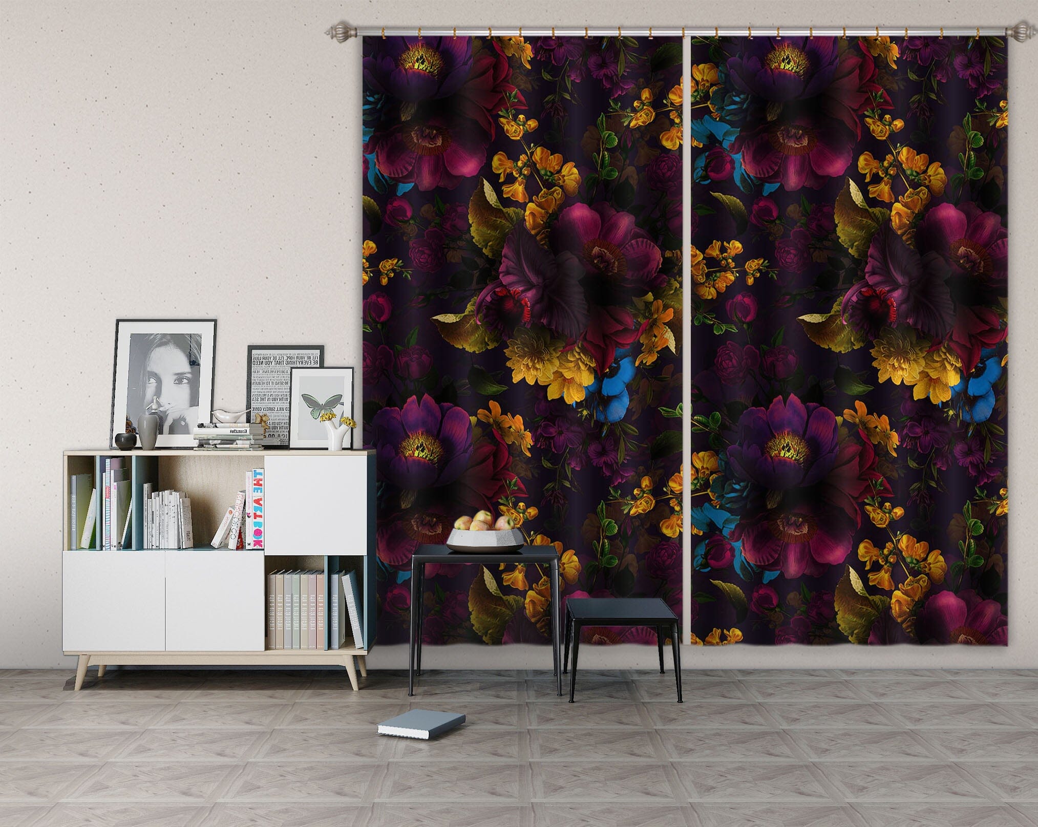 3D Painted Leaves 166 Uta Naumann Curtain Curtains Drapes Curtains AJ Creativity Home 