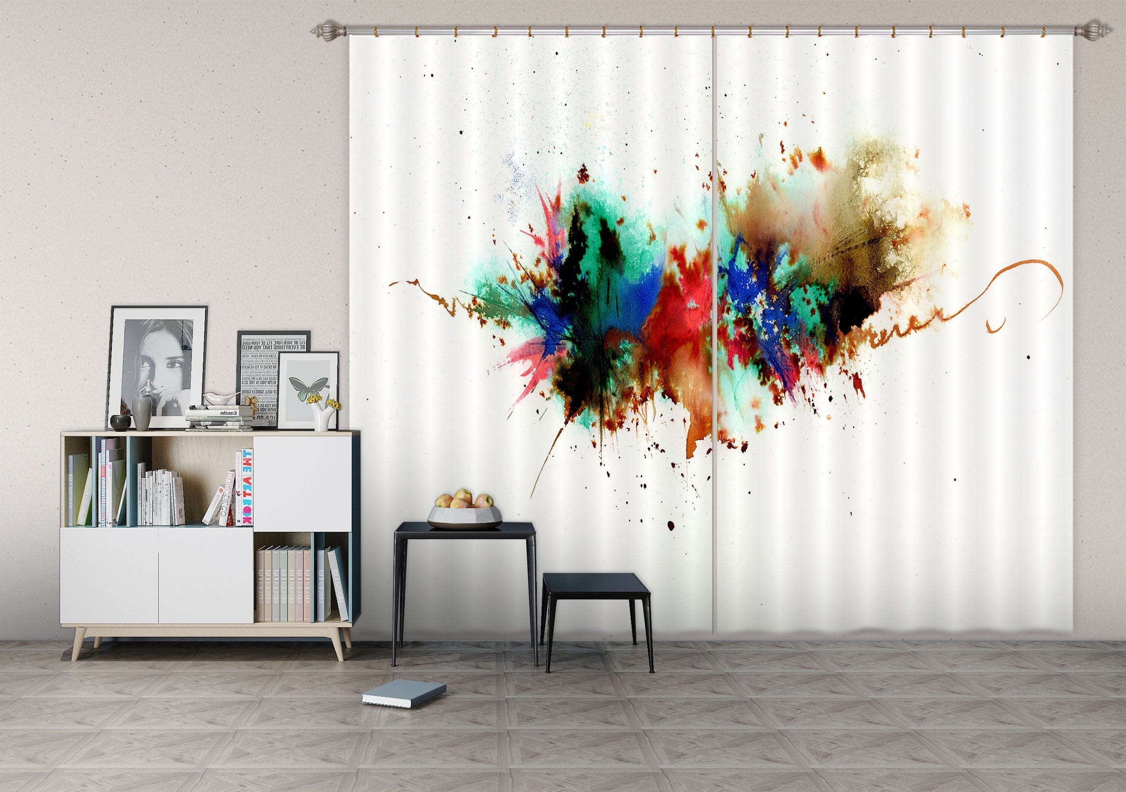 3D Color Splash 009 Anne Farrall Doyle Curtain Curtains Drapes Curtains AJ Creativity Home 