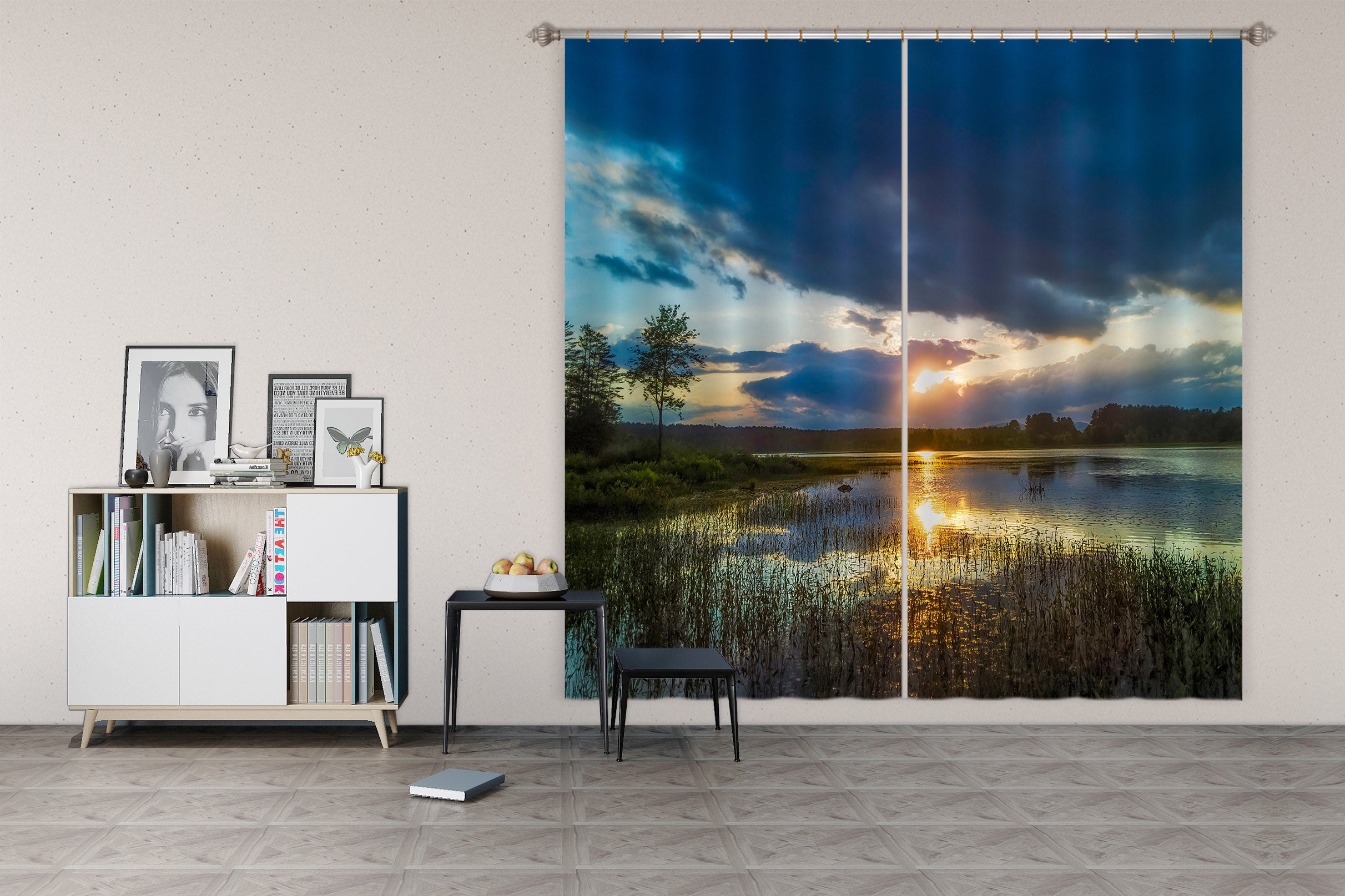 3D Sky Lake 86065 Jerry LoFaro Curtain Curtains Drapes