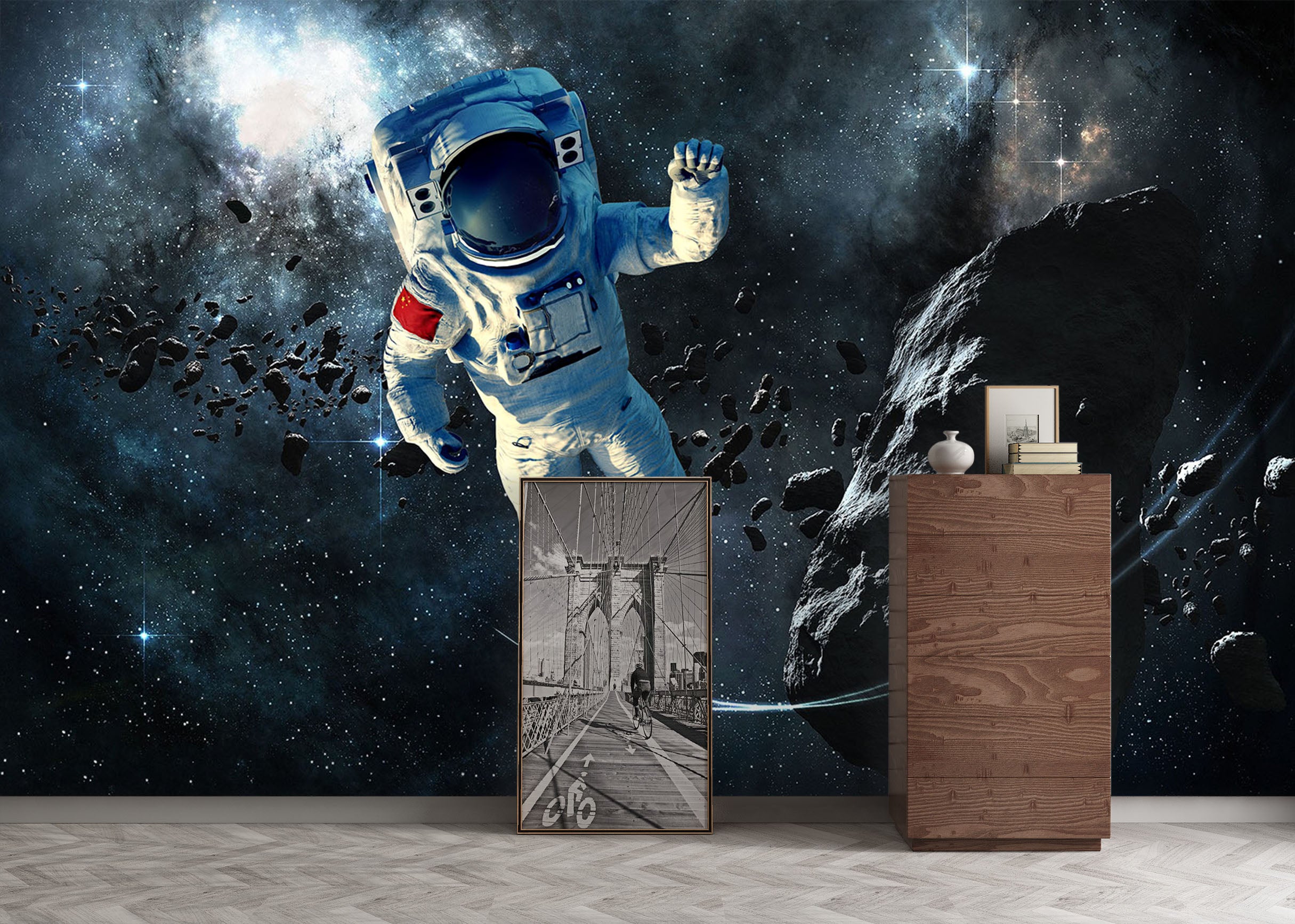 3D Space Astronaut 413 Vehicle Wall Murals