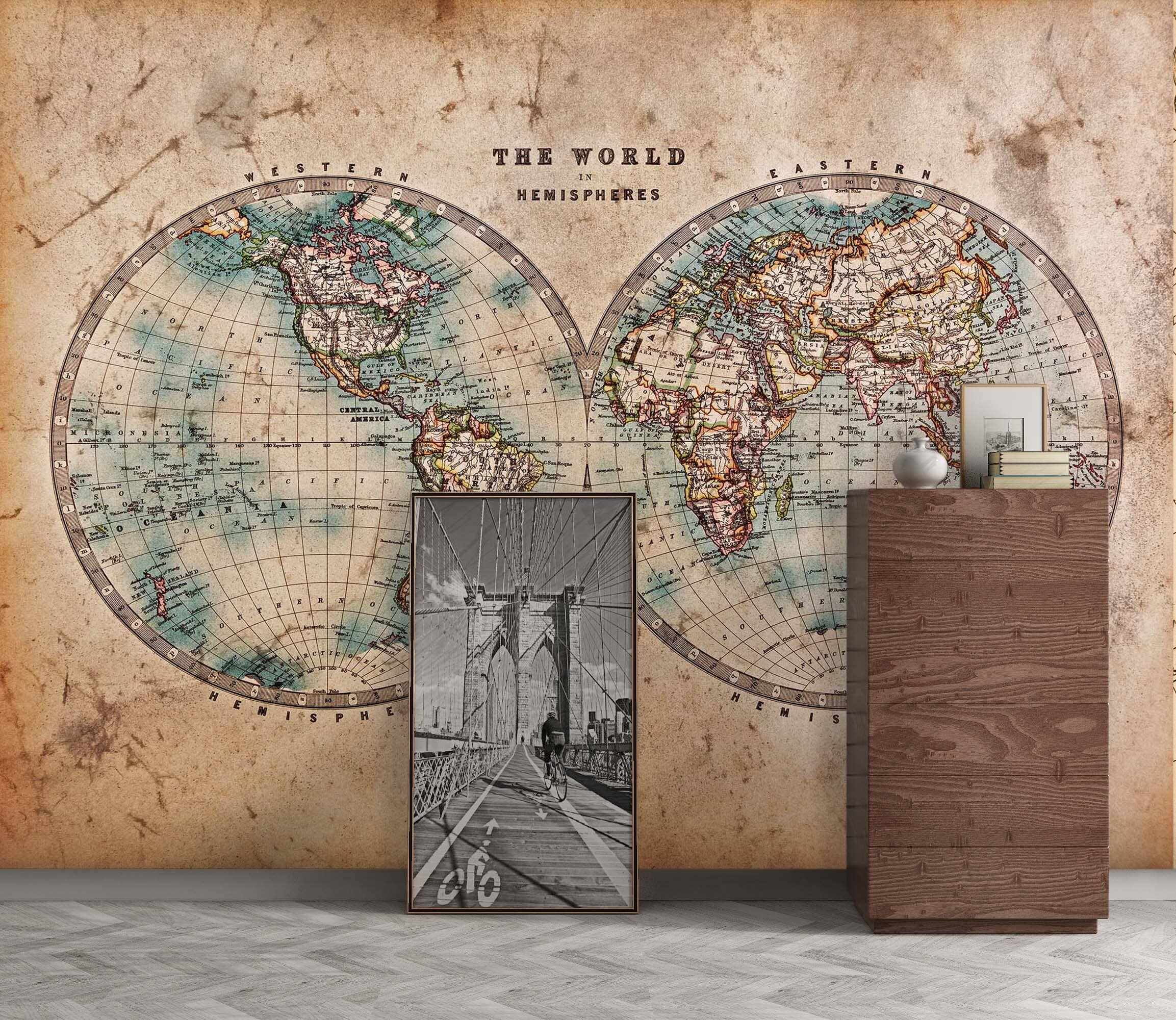 3D Red World Map 120 Wall Murals Wallpaper AJ Wallpaper 2 