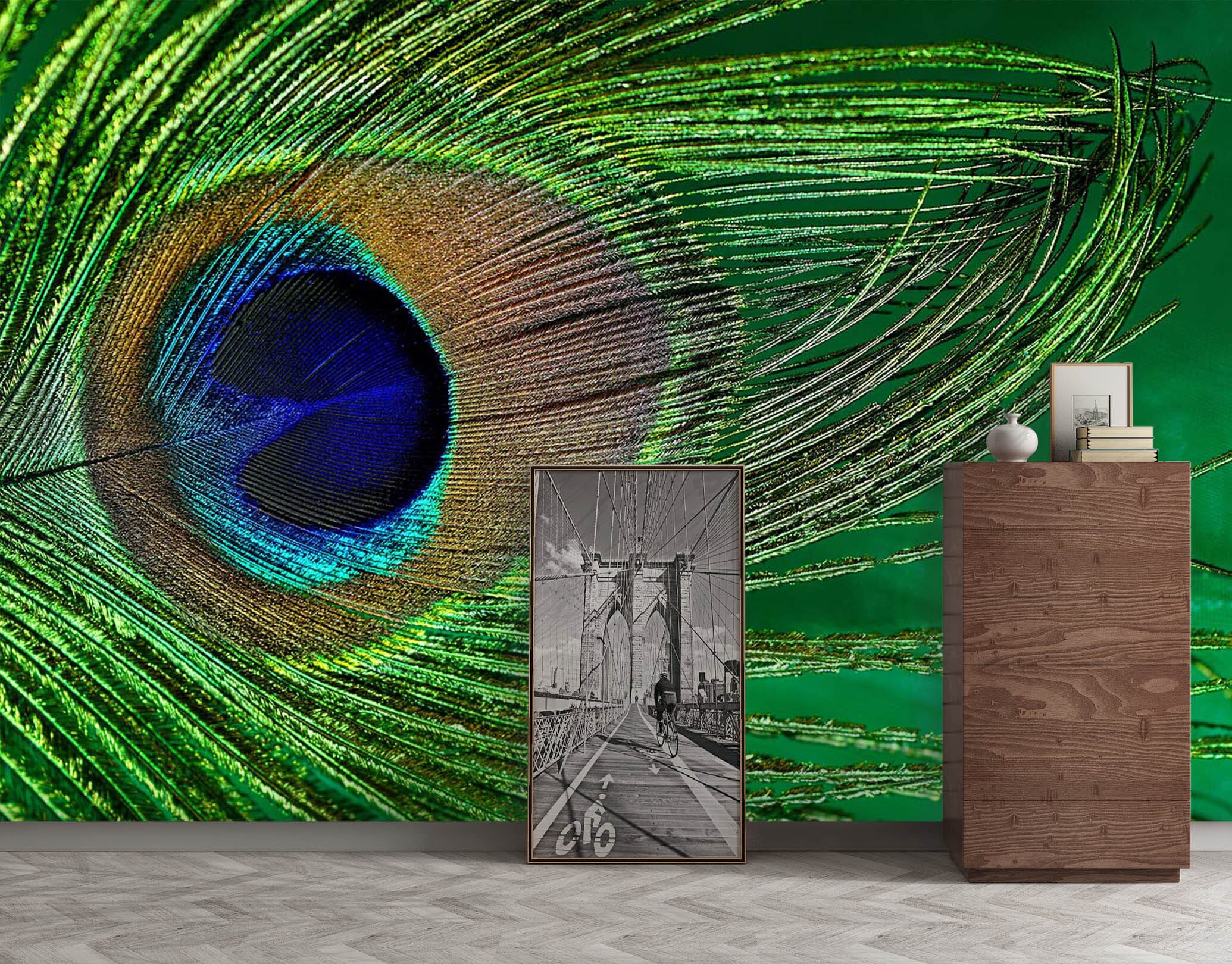 3D Peacock Feather 212 Wall Murals Wallpaper AJ Wallpaper 2 