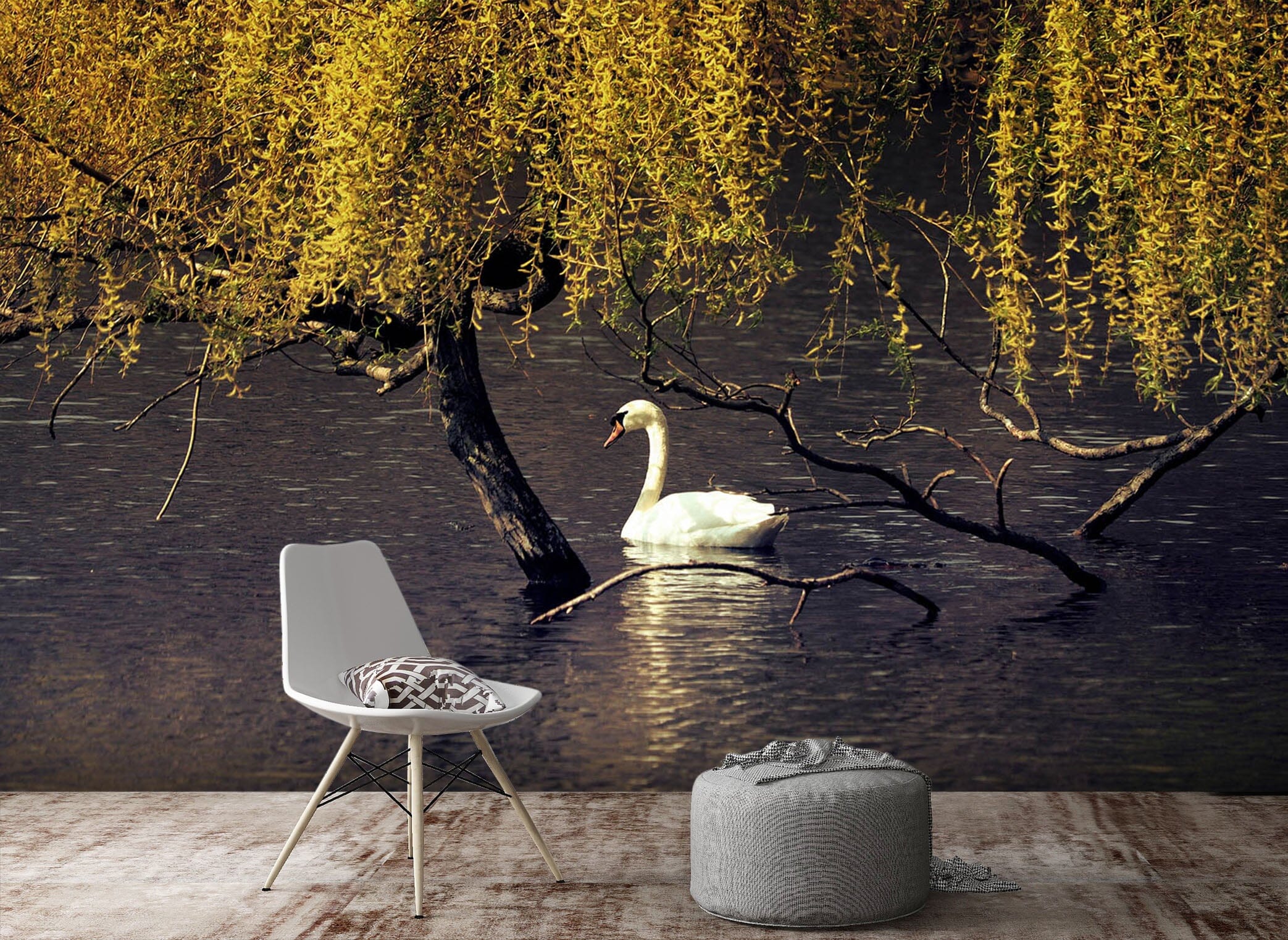 3D Swan Tree 269 Wall Murals Wallpaper AJ Wallpaper 2 