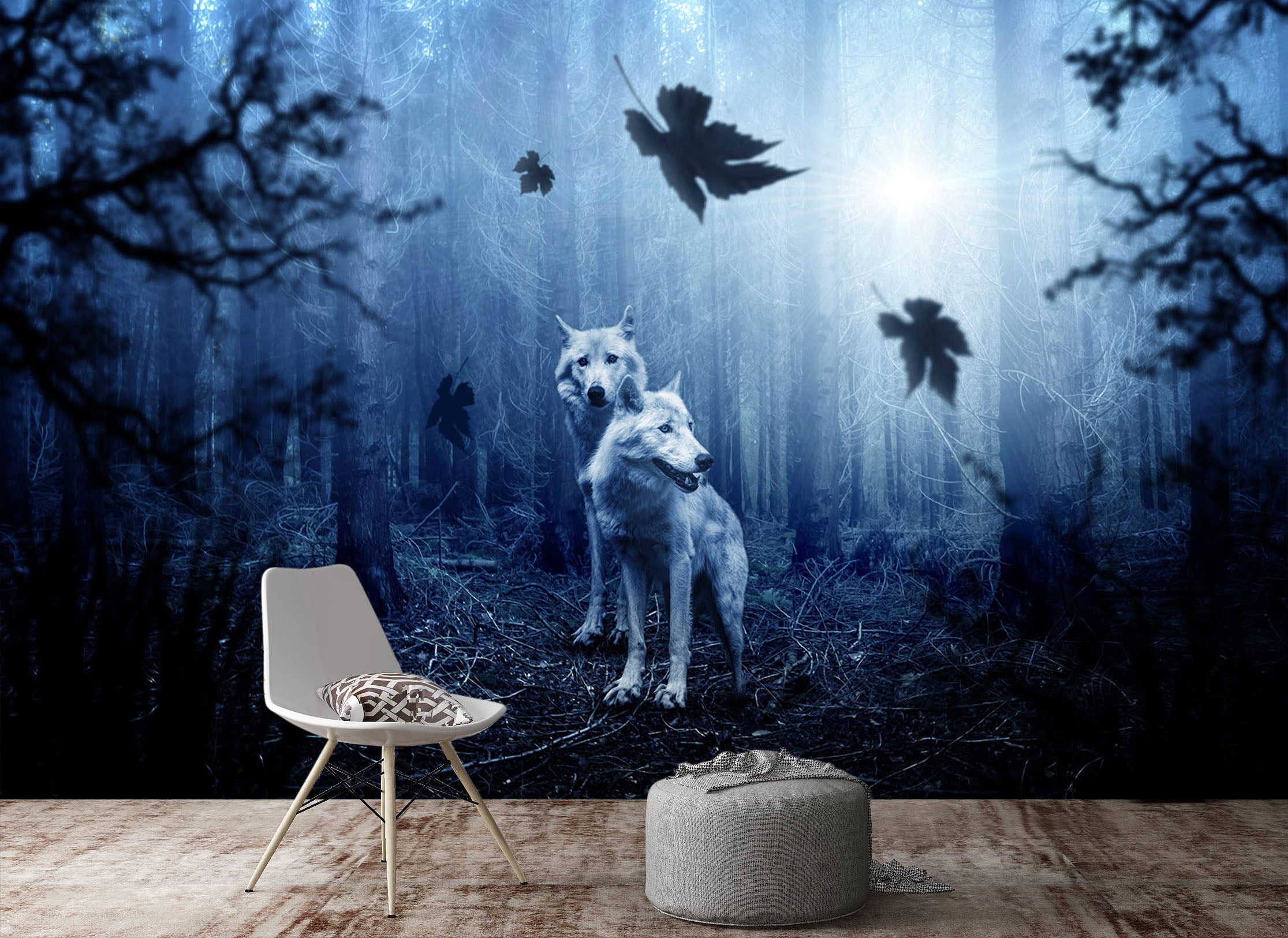 3D Wolf Forest 276 Wall Murals