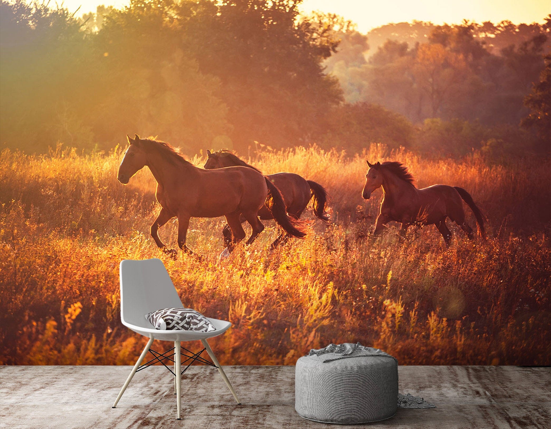3D Sunset Horse 106 Wall Murals Wallpaper AJ Wallpaper 2 