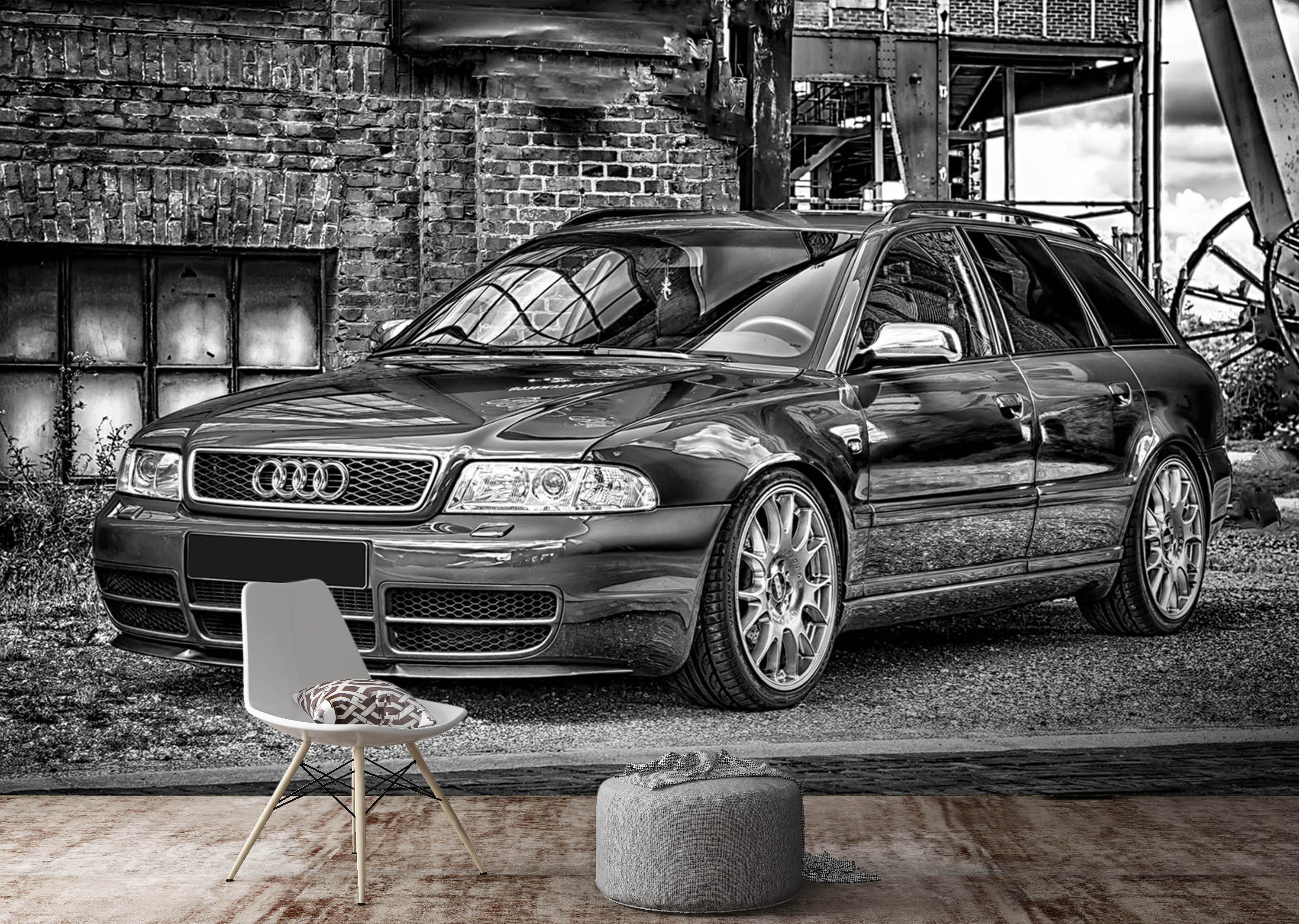 3D Brick House Car 061 Vehicle Wall Murals