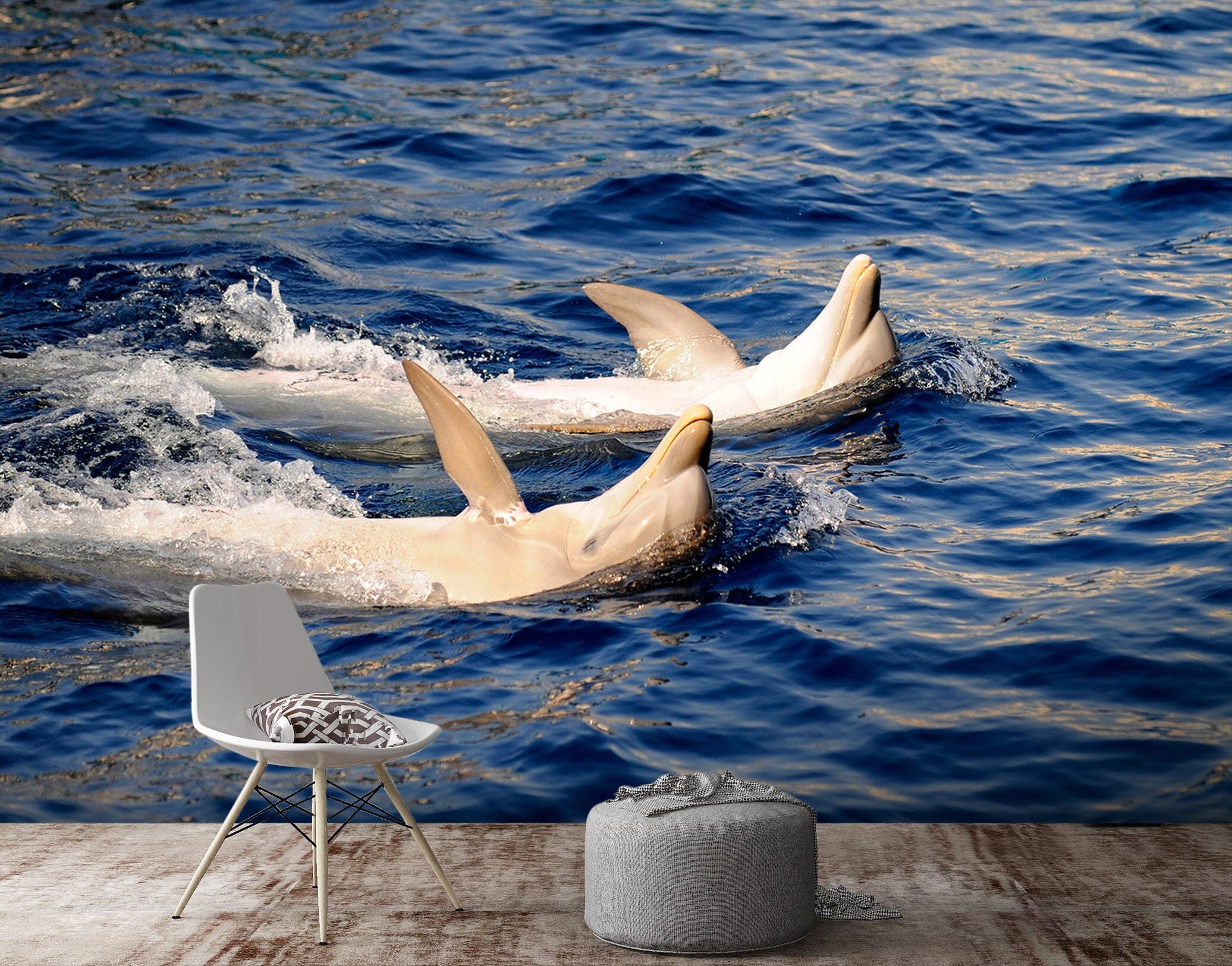 3D Dolphin Play 117 Wall Murals Wallpaper AJ Wallpaper 2 