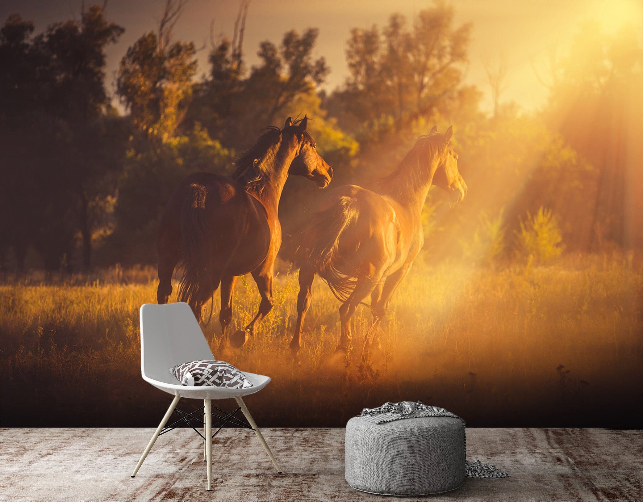 3D Dusk Horse Herd 108 Wall Murals Wallpaper AJ Wallpaper 2 