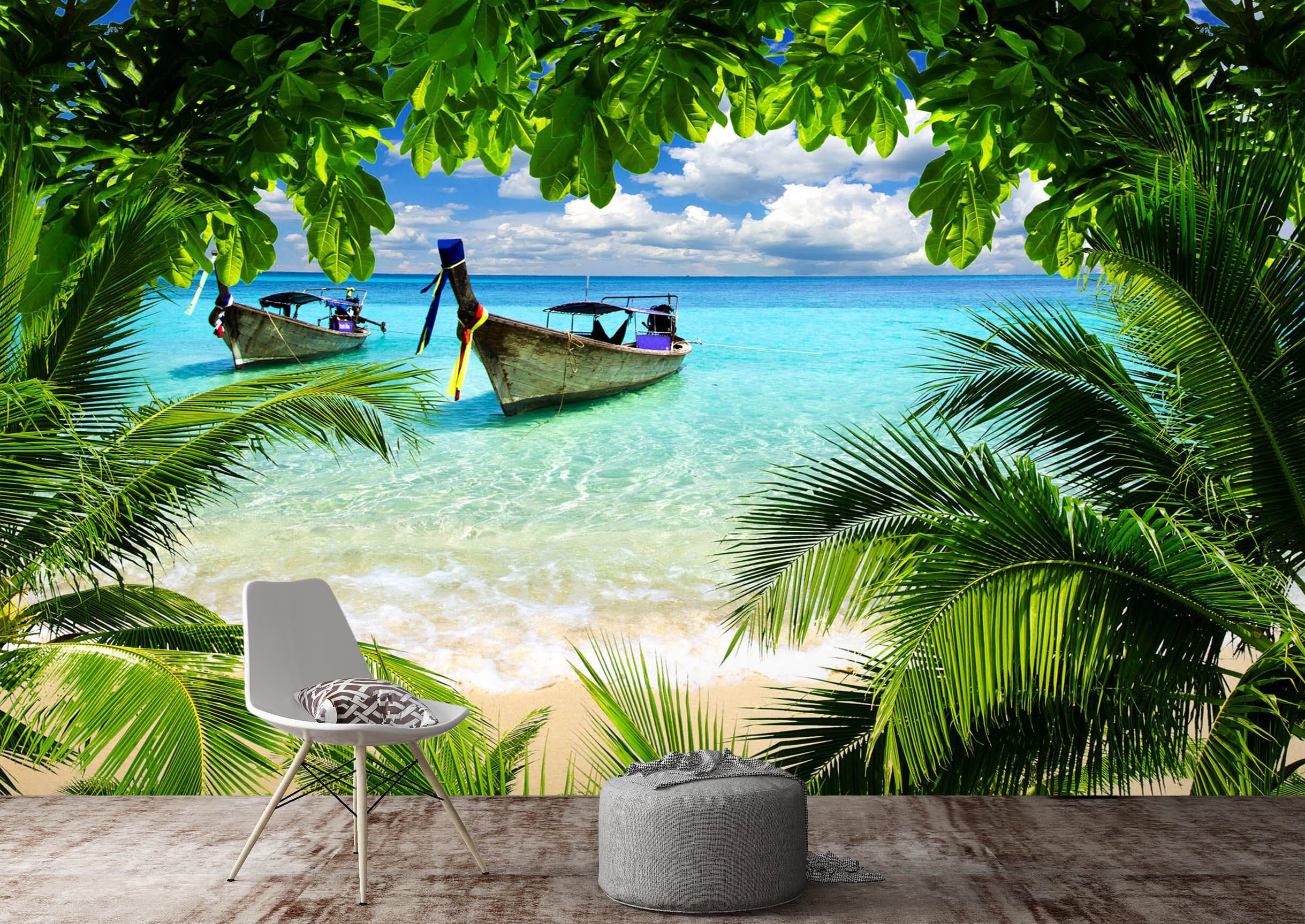 3D Sea Boat 1102 Wall Murals Wallpaper AJ Wallpaper 2 